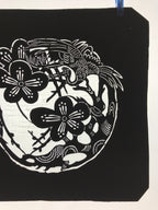 Antique Japanese Katagami Kimono Paper Stencil Katazome Ume Plum Crane 4Y532