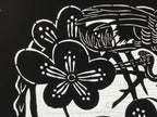 Antique Japanese Katagami Kimono Paper Stencil Katazome Ume Plum Crane 4Y532