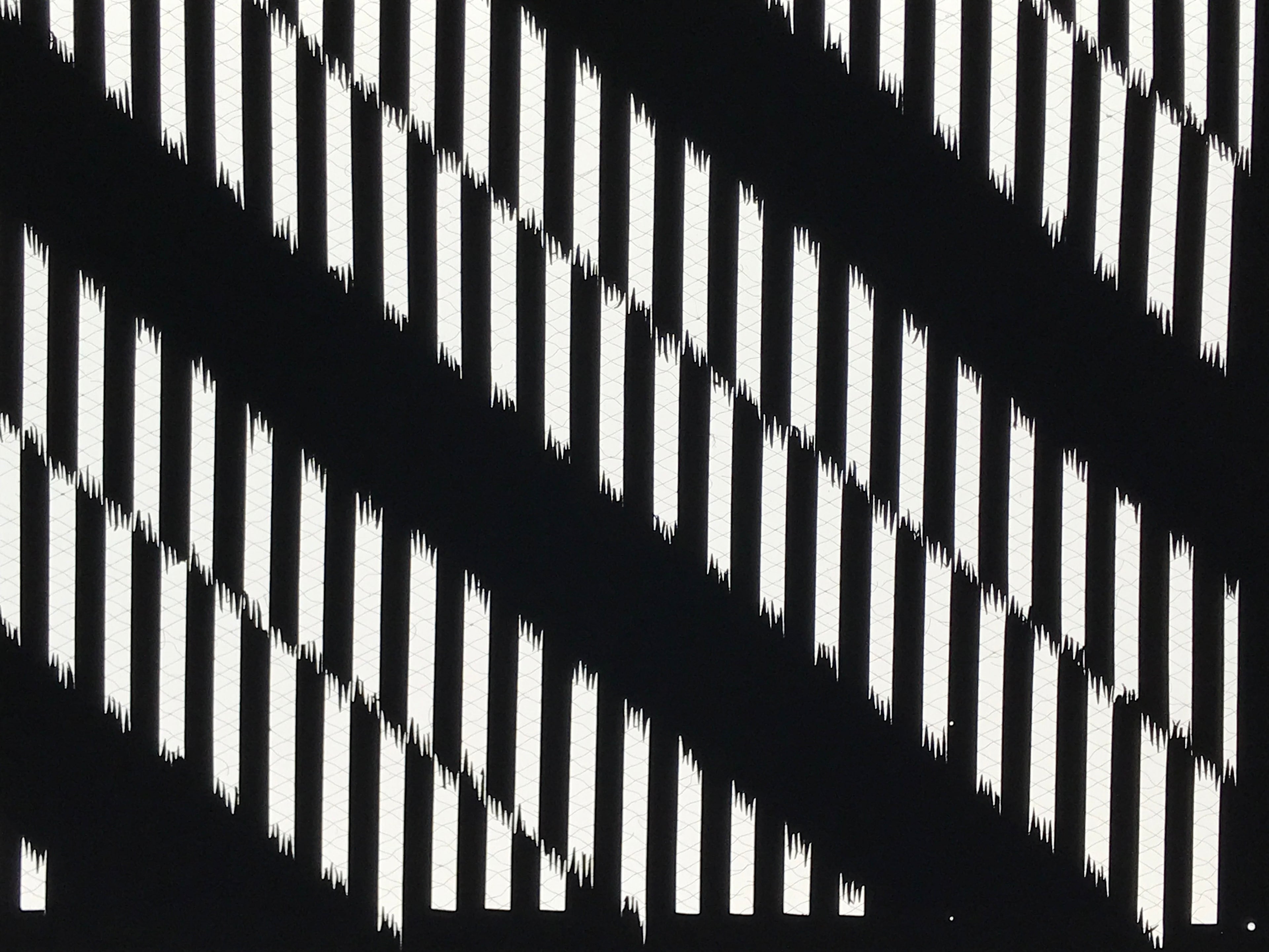 Antique Japanese Katagami Kimono Paper Stencil Katazome Vertical Lines 4Y669