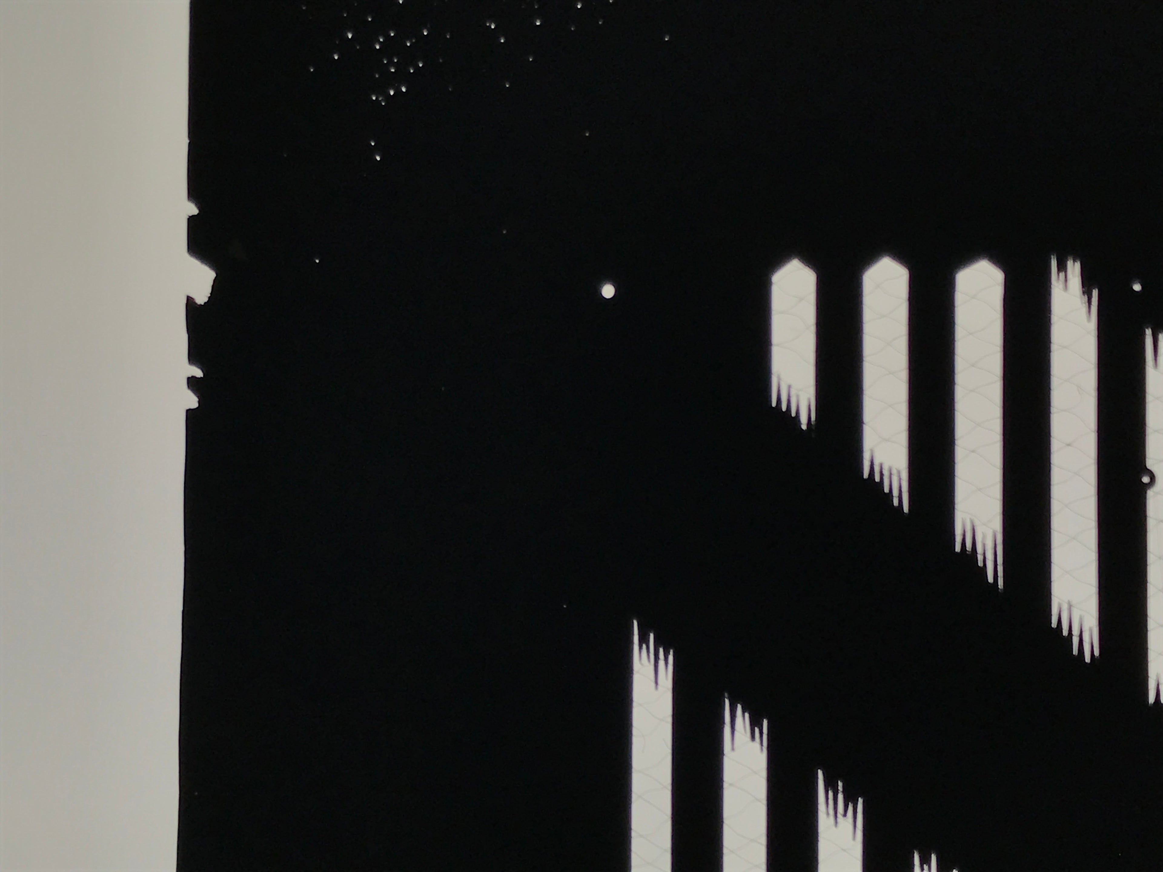 Antique Japanese Katagami Kimono Paper Stencil Katazome Vertical Lines 4Y669