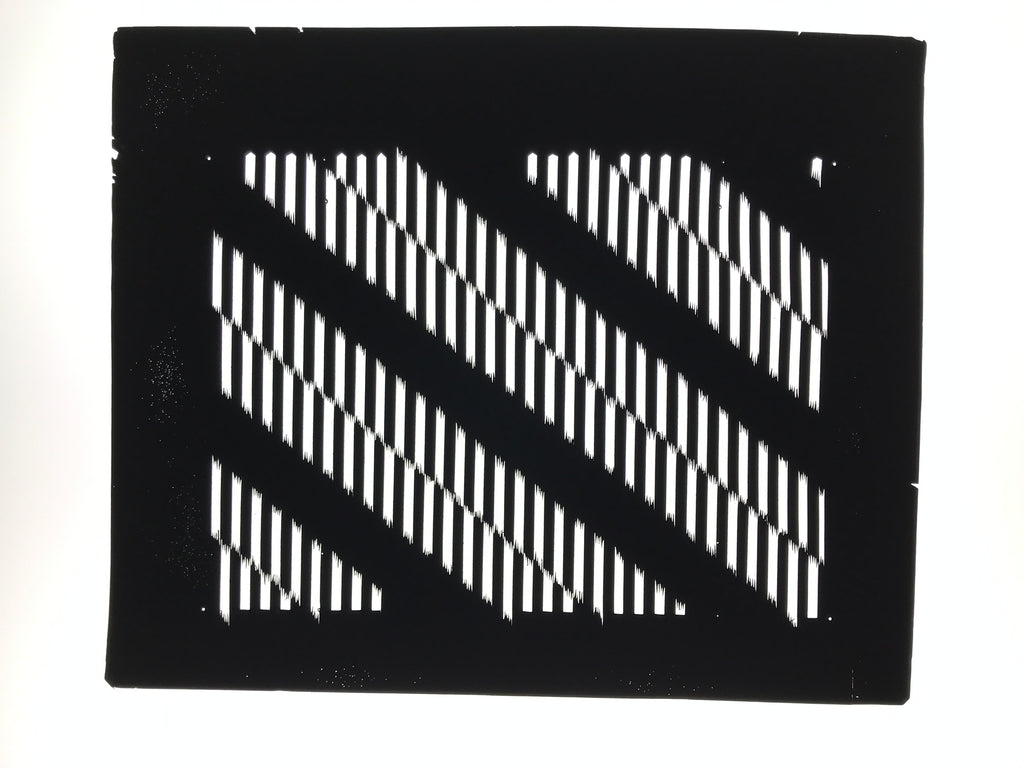 Antique Japanese Katagami Kimono Paper Stencil Katazome Vertical Lines 4Y669