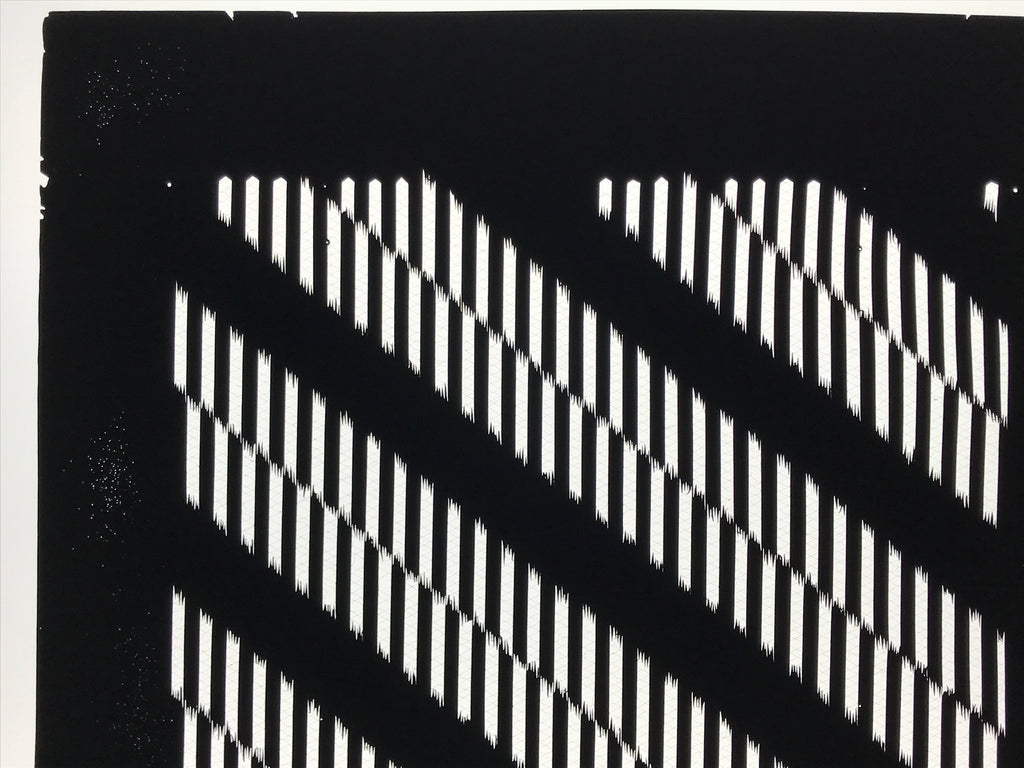Antique Japanese Katagami Kimono Paper Stencil Katazome Vertical Lines 4Y669