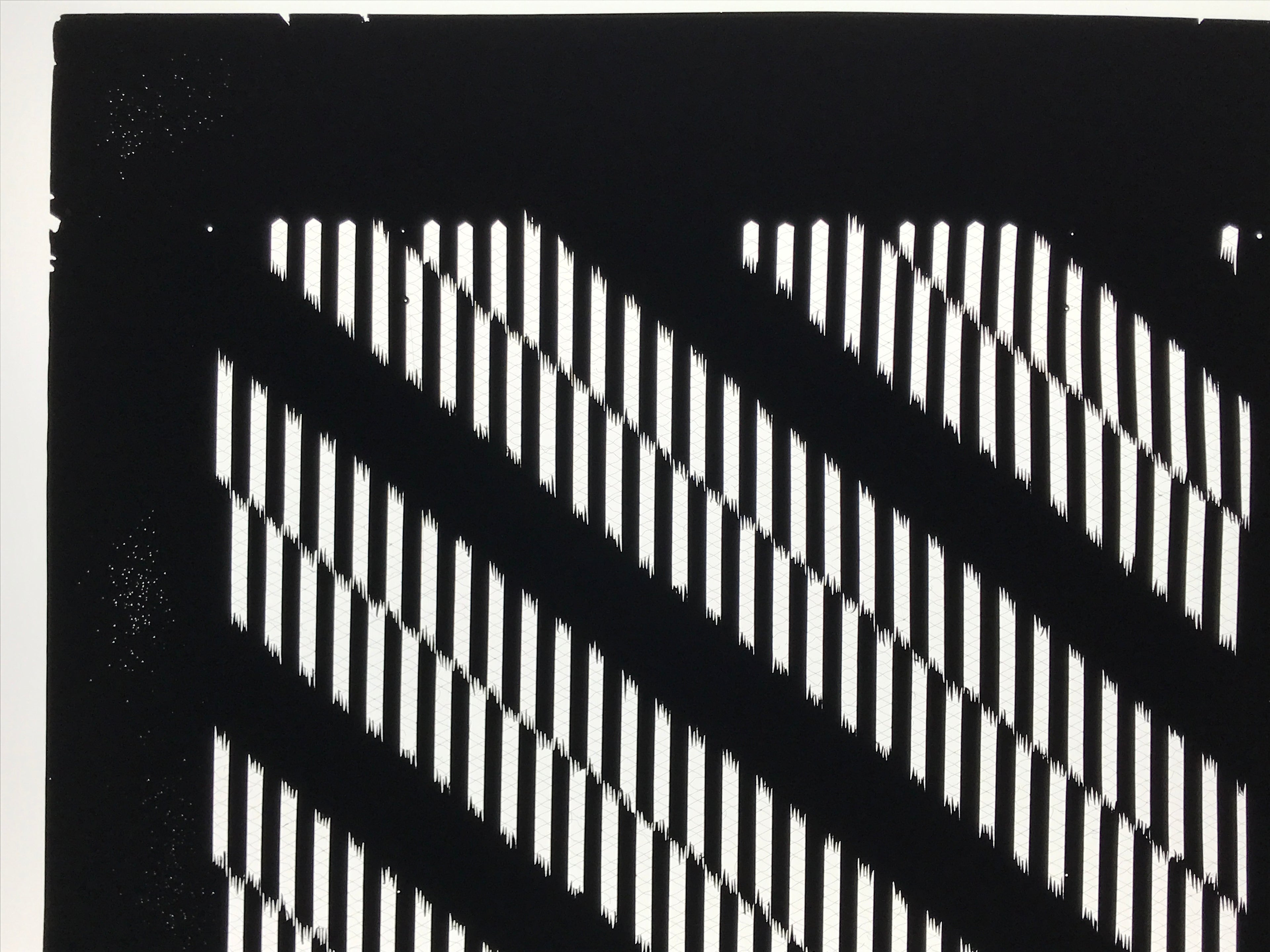 Antique Japanese Katagami Kimono Paper Stencil Katazome Vertical Lines 4Y669