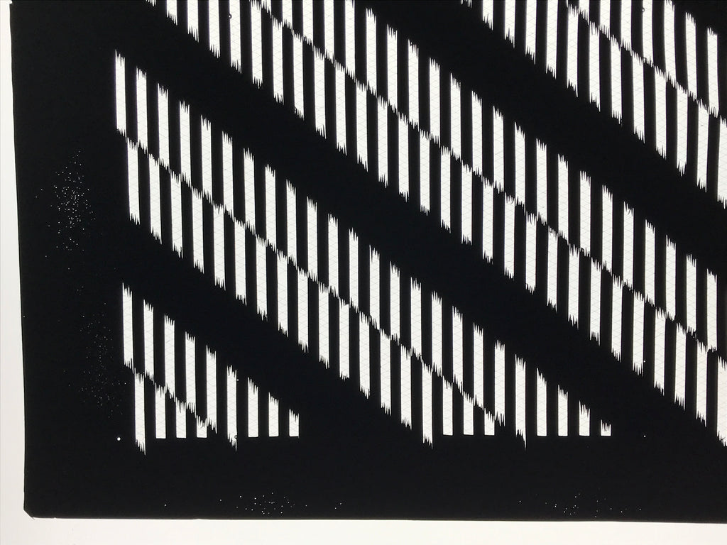 Antique Japanese Katagami Kimono Paper Stencil Katazome Vertical Lines 4Y669