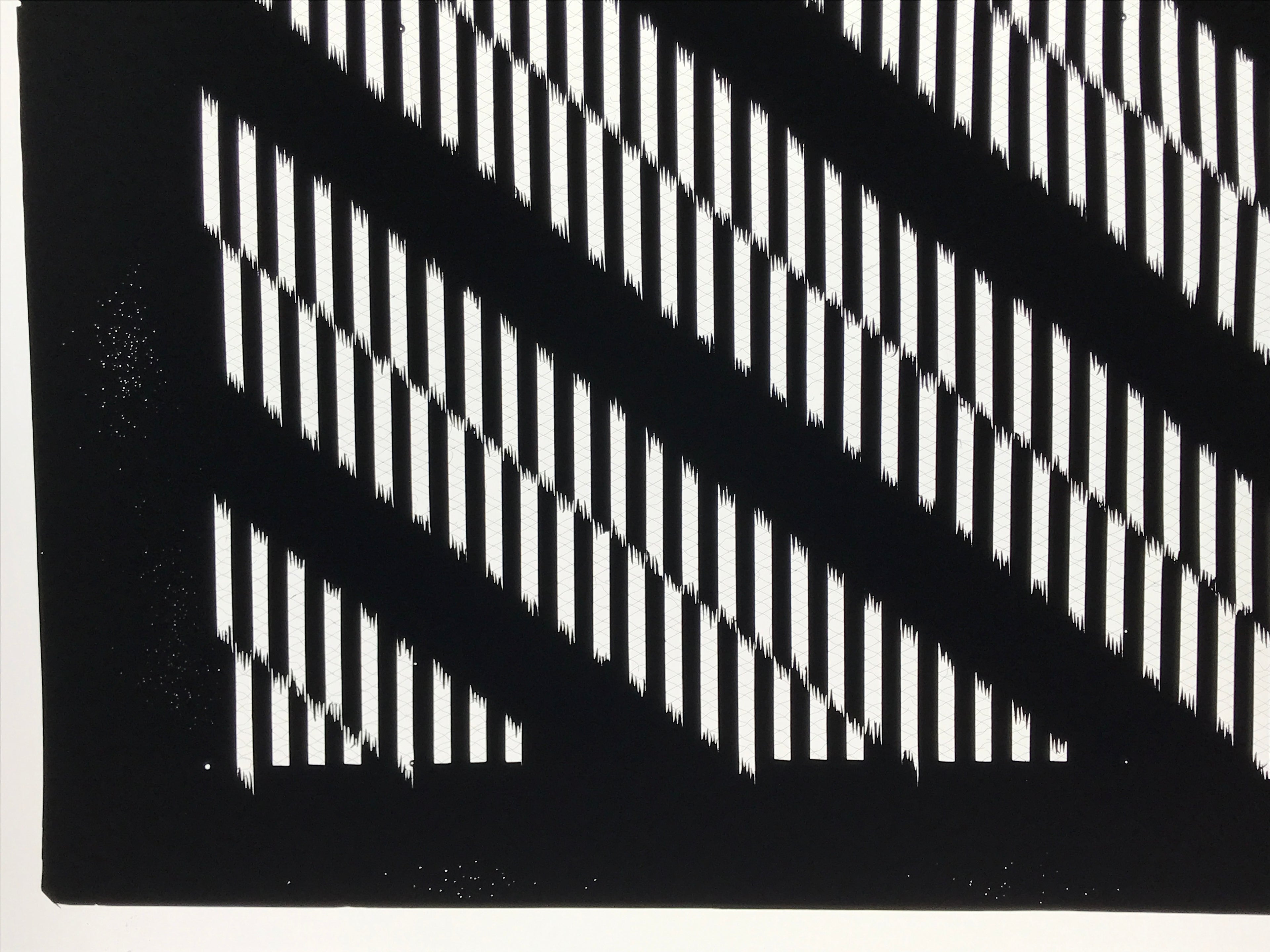 Antique Japanese Katagami Kimono Paper Stencil Katazome Vertical Lines 4Y669