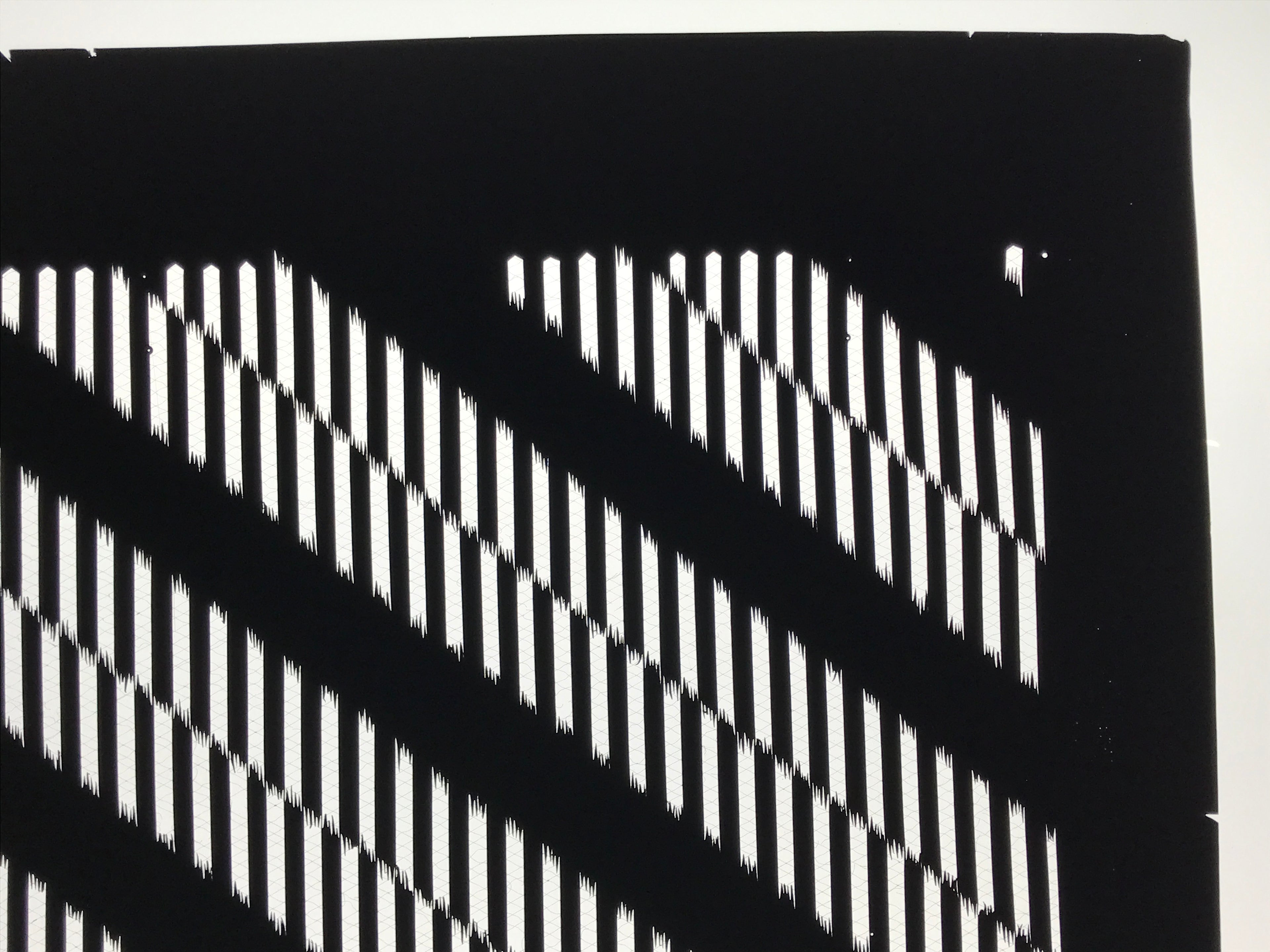 Antique Japanese Katagami Kimono Paper Stencil Katazome Vertical Lines 4Y669