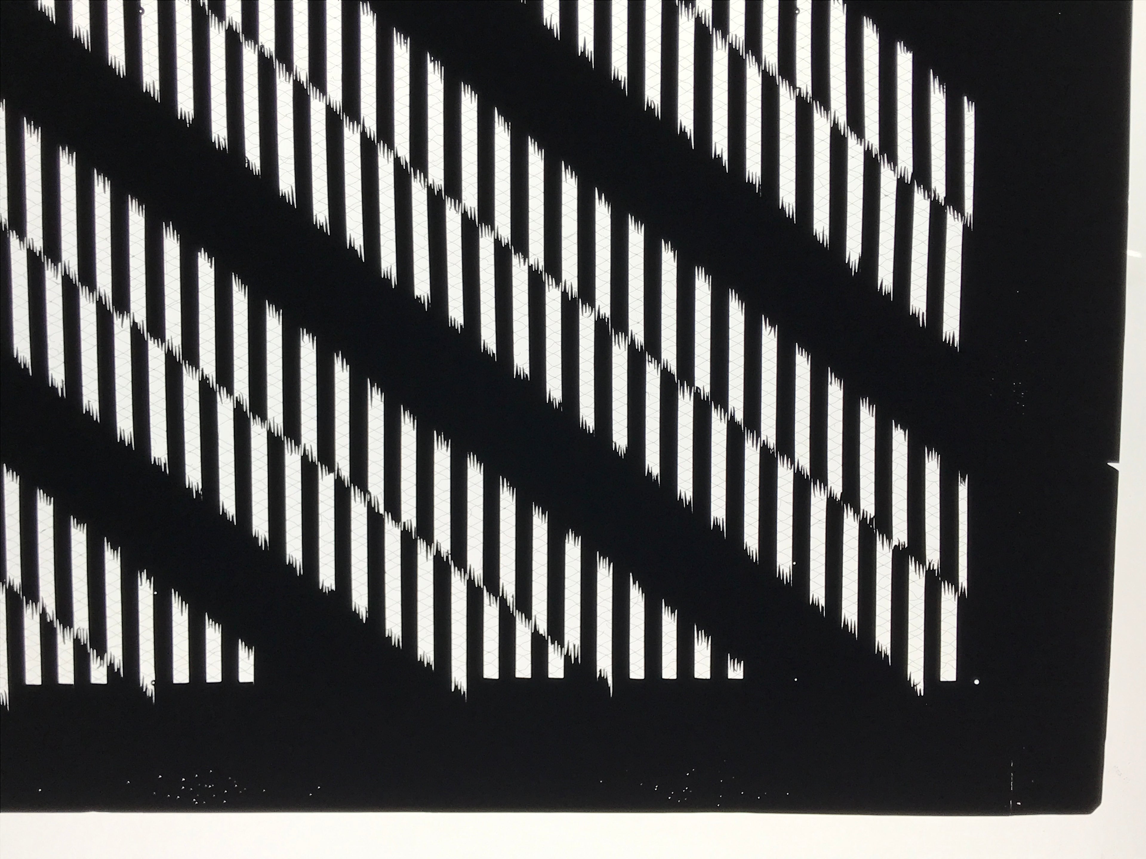 Antique Japanese Katagami Kimono Paper Stencil Katazome Vertical Lines 4Y669