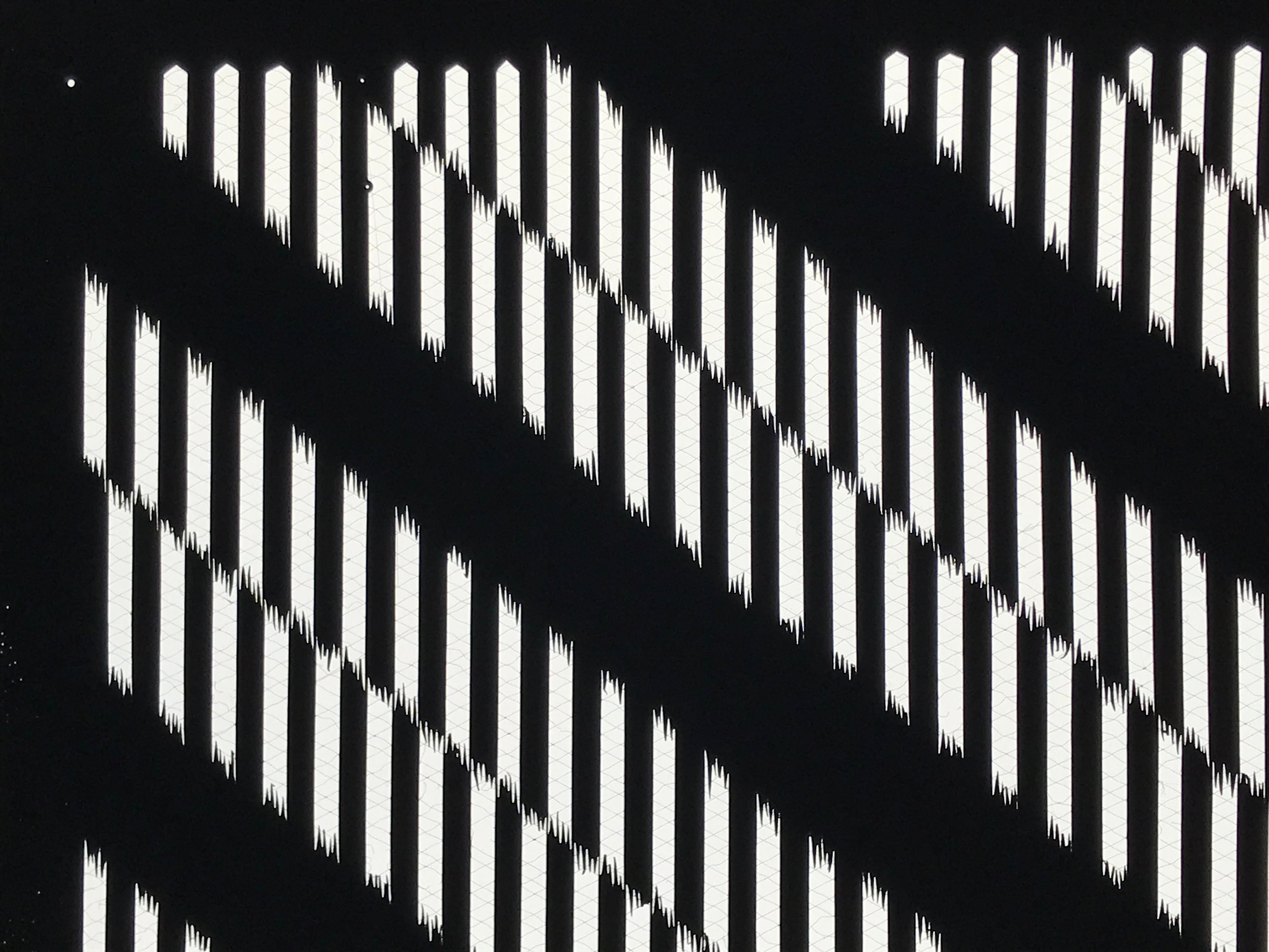 Antique Japanese Katagami Kimono Paper Stencil Katazome Vertical Lines 4Y669