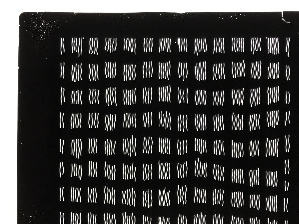 Antique Japanese Katagami Kimono Paper Stencil Katazome Vertical Lines 4Y670