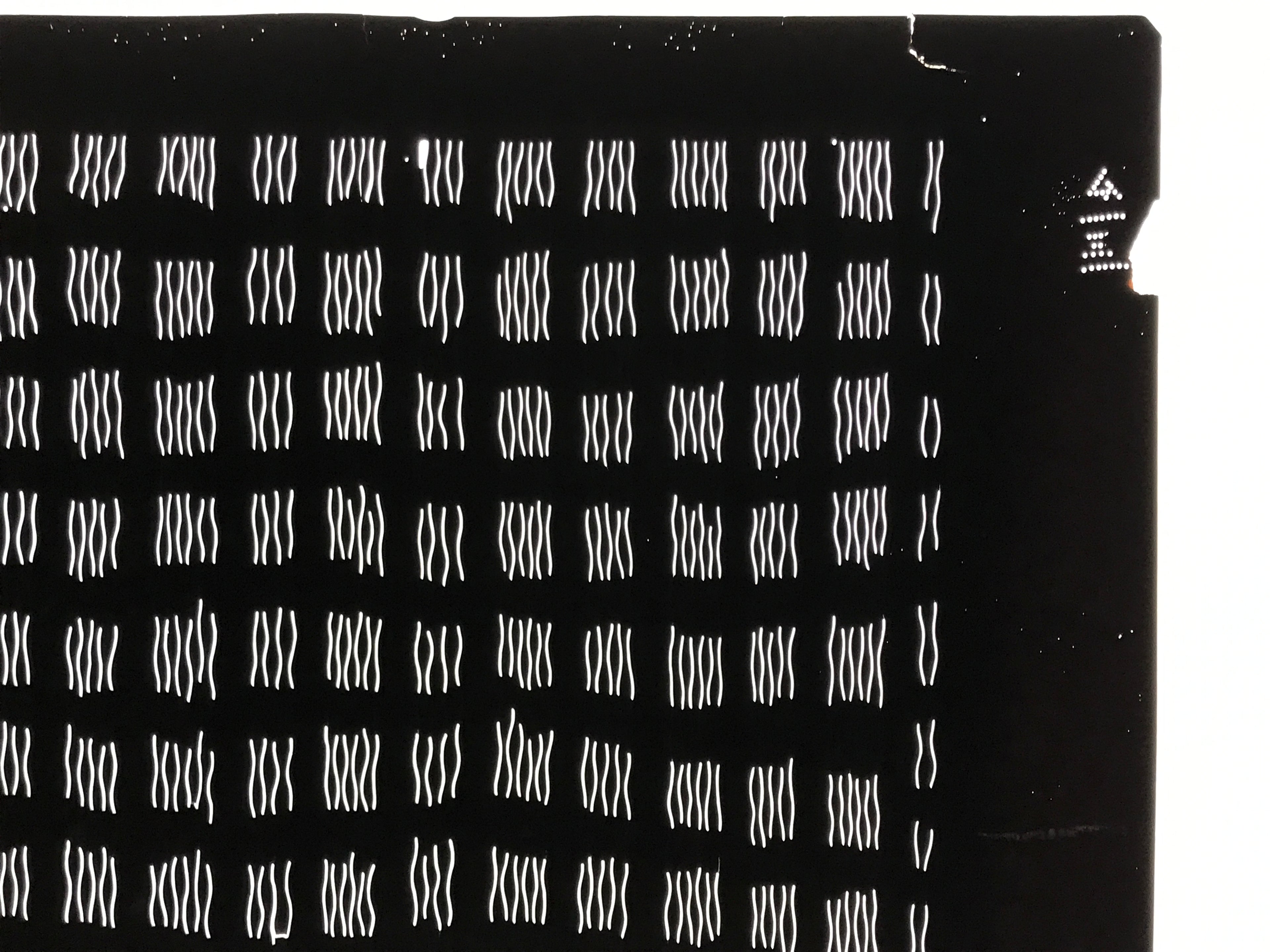 Antique Japanese Katagami Kimono Paper Stencil Katazome Vertical Lines 4Y670