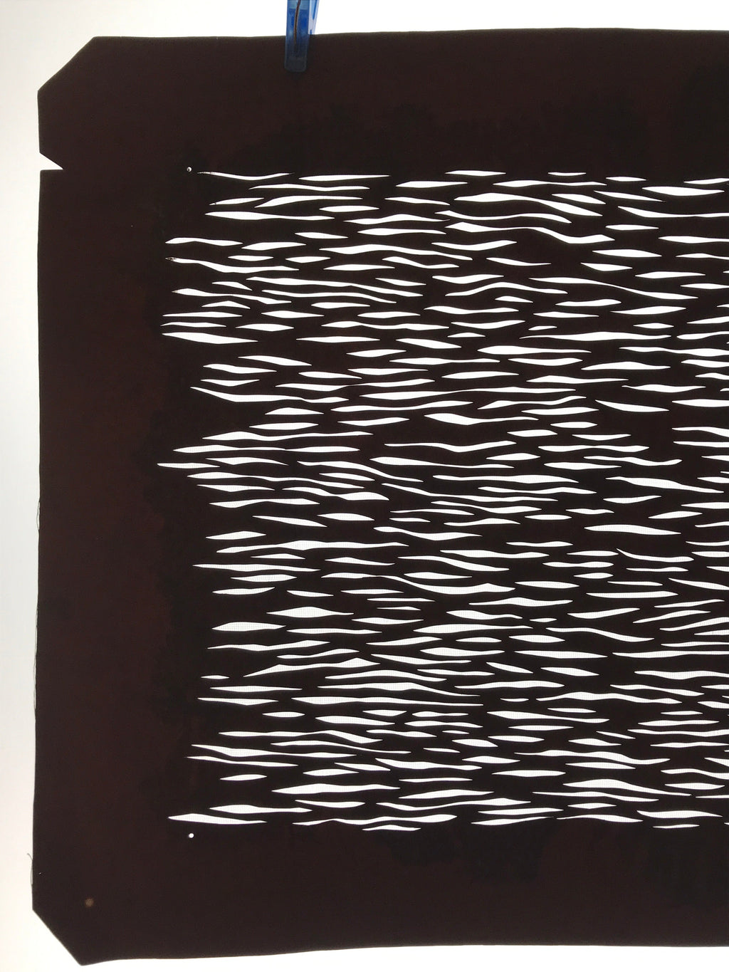 Antique Japanese Katagami Kimono Paper Stencil Katazome Wavy Lines 4Y556