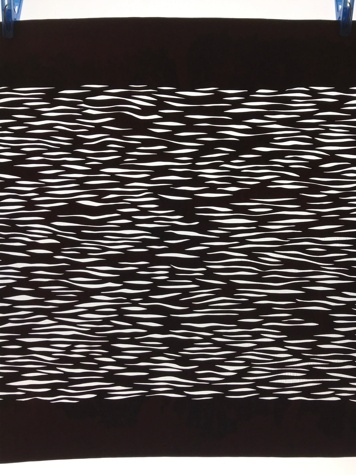 Antique Japanese Katagami Kimono Paper Stencil Katazome Wavy Lines 4Y556