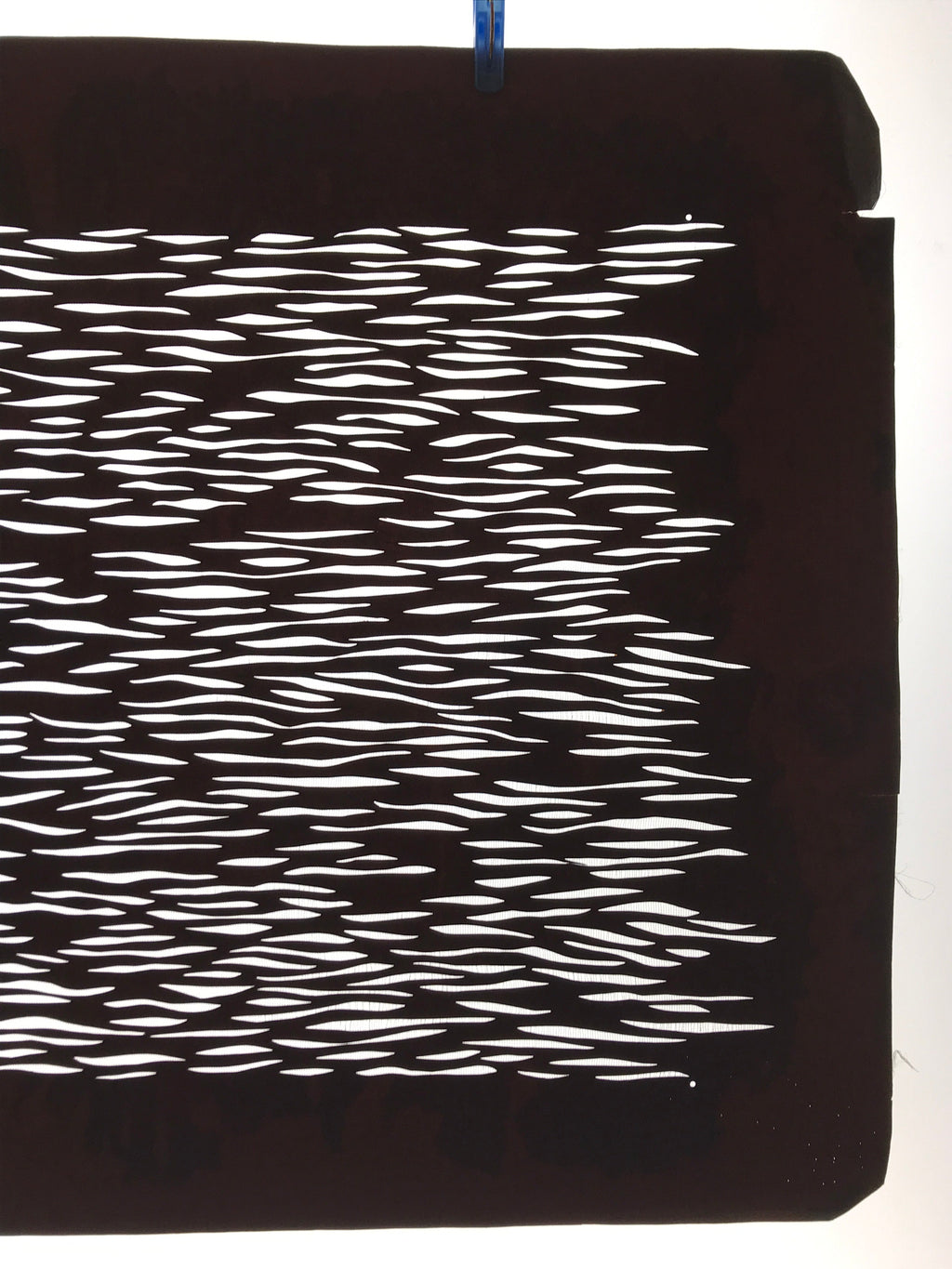 Antique Japanese Katagami Kimono Paper Stencil Katazome Wavy Lines 4Y556