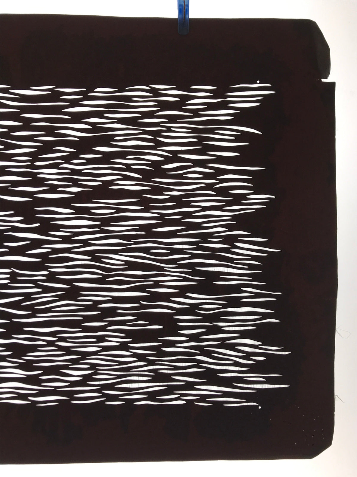 Antique Japanese Katagami Kimono Paper Stencil Katazome Wavy Lines 4Y556