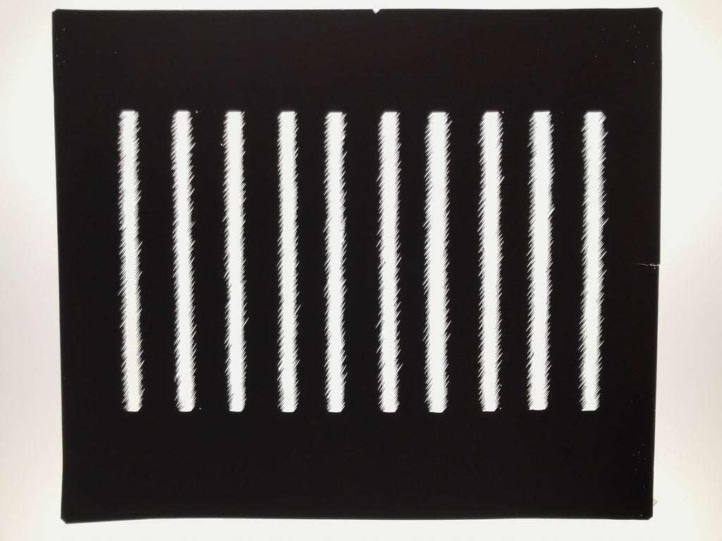 Antique Japanese Katagami Kimono Paper Stencil Katazome Wide Vertical Line 4Y689