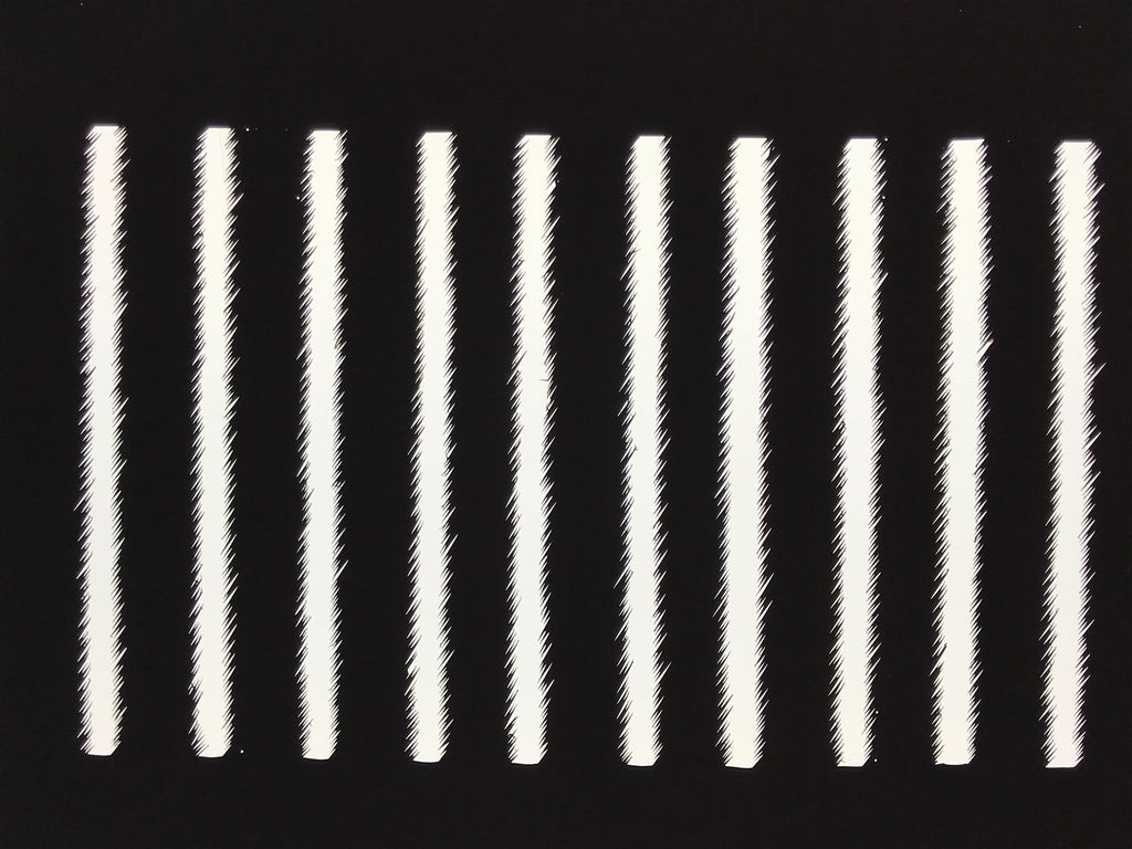 Antique Japanese Katagami Kimono Paper Stencil Katazome Wide Vertical Line 4Y689