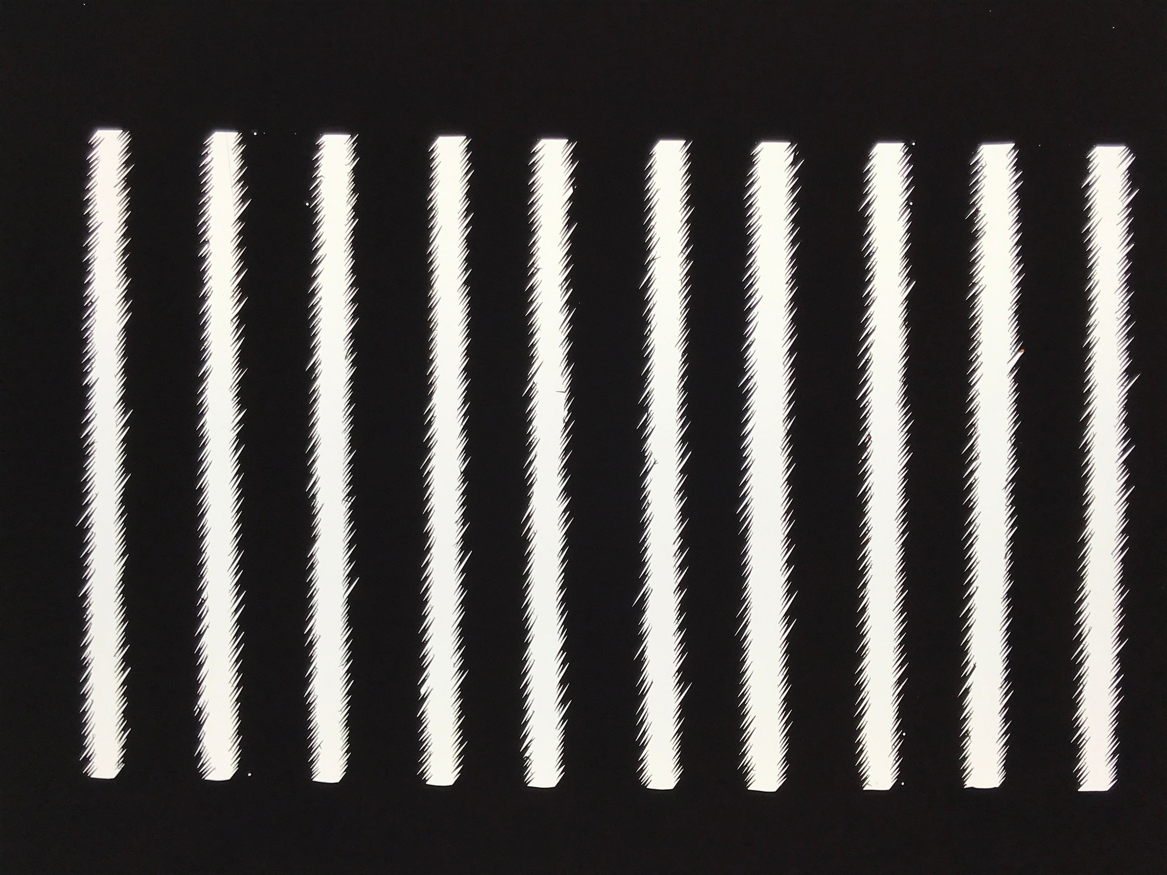 Antique Japanese Katagami Kimono Paper Stencil Katazome Wide Vertical Line 4Y689
