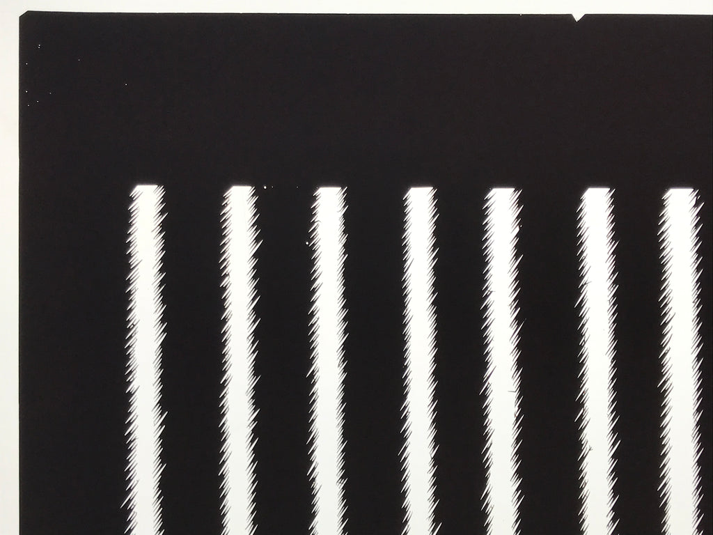Antique Japanese Katagami Kimono Paper Stencil Katazome Wide Vertical Line 4Y689