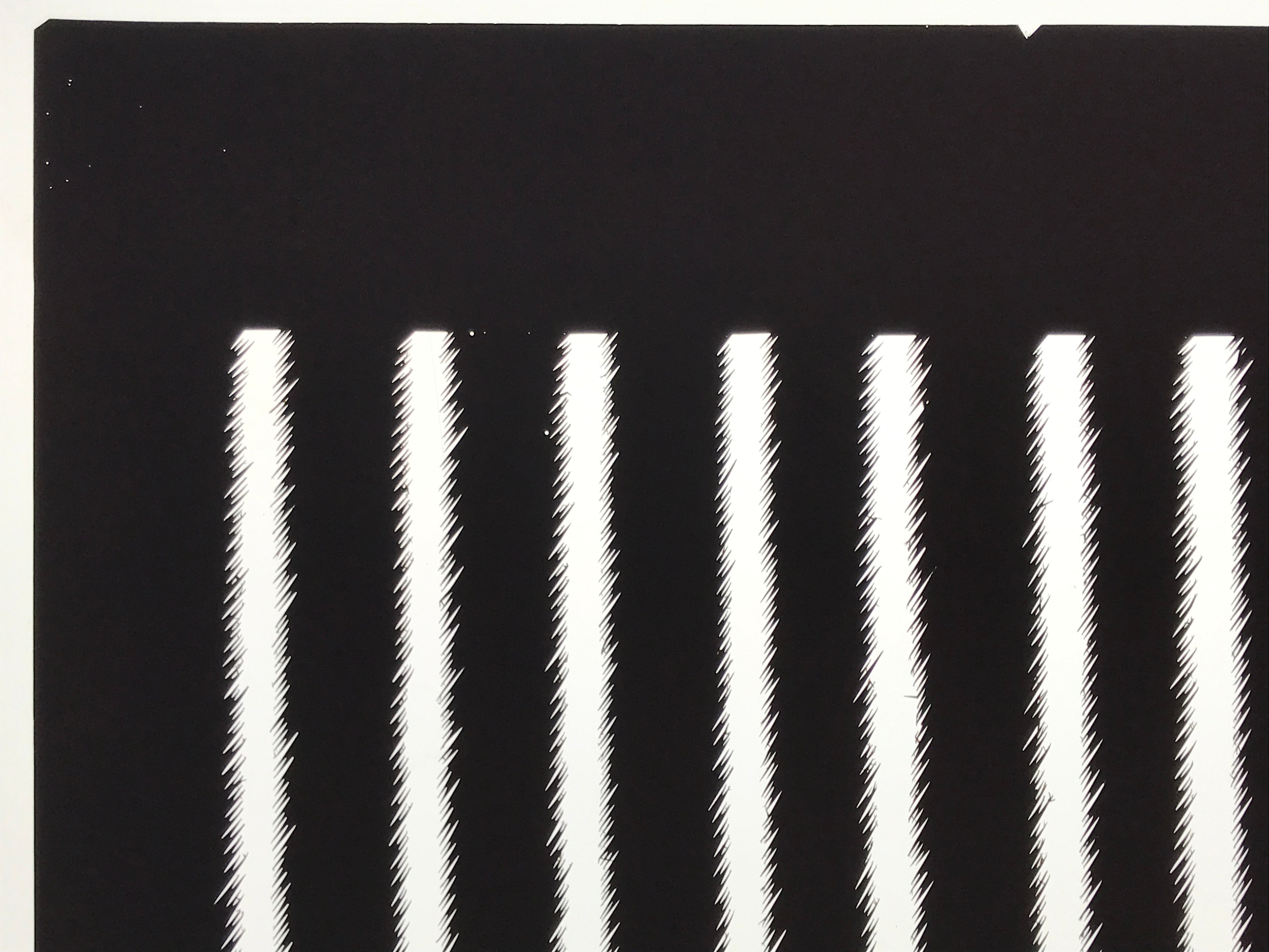 Antique Japanese Katagami Kimono Paper Stencil Katazome Wide Vertical Line 4Y689