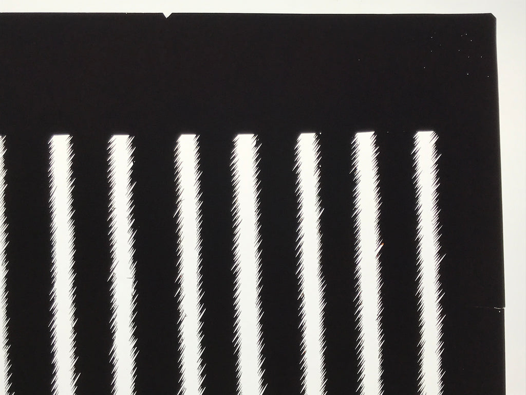 Antique Japanese Katagami Kimono Paper Stencil Katazome Wide Vertical Line 4Y689