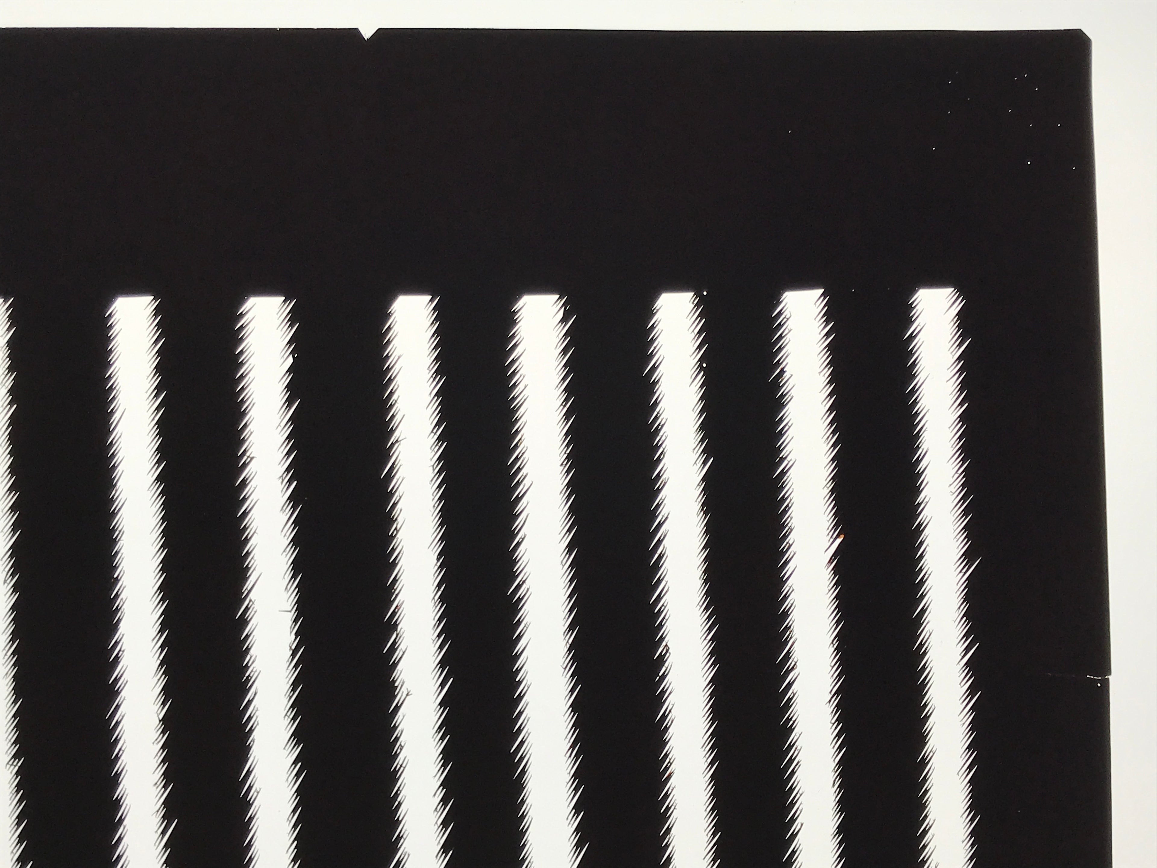 Antique Japanese Katagami Kimono Paper Stencil Katazome Wide Vertical Line 4Y689