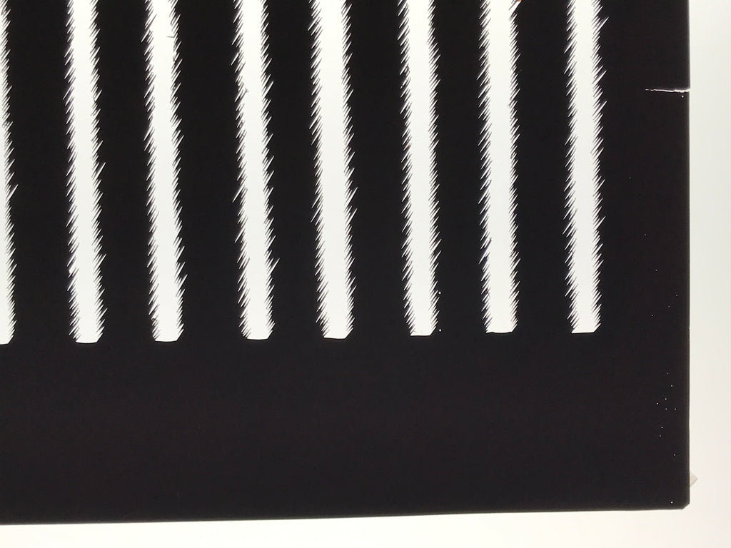 Antique Japanese Katagami Kimono Paper Stencil Katazome Wide Vertical Line 4Y689