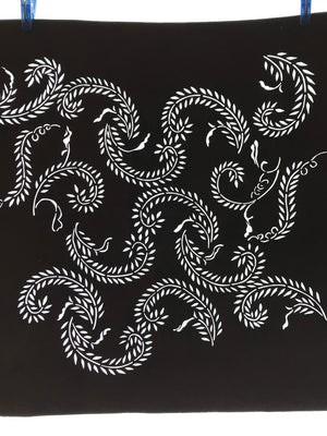 Antique Japanese Katagami Kimono Paper Stencil Katazome Winding Vines 4Y584