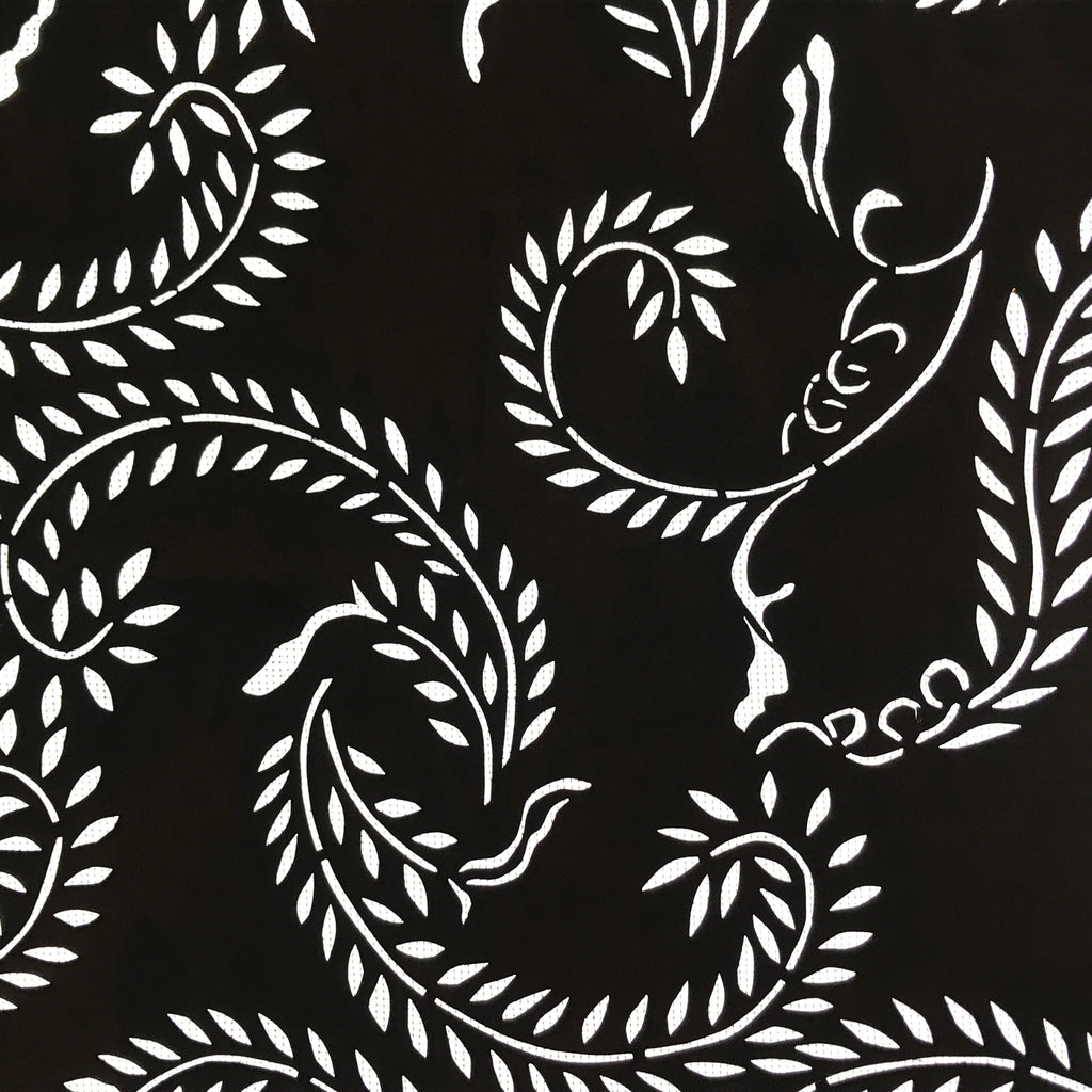 Antique Japanese Katagami Kimono Paper Stencil Katazome Winding Vines 4Y584