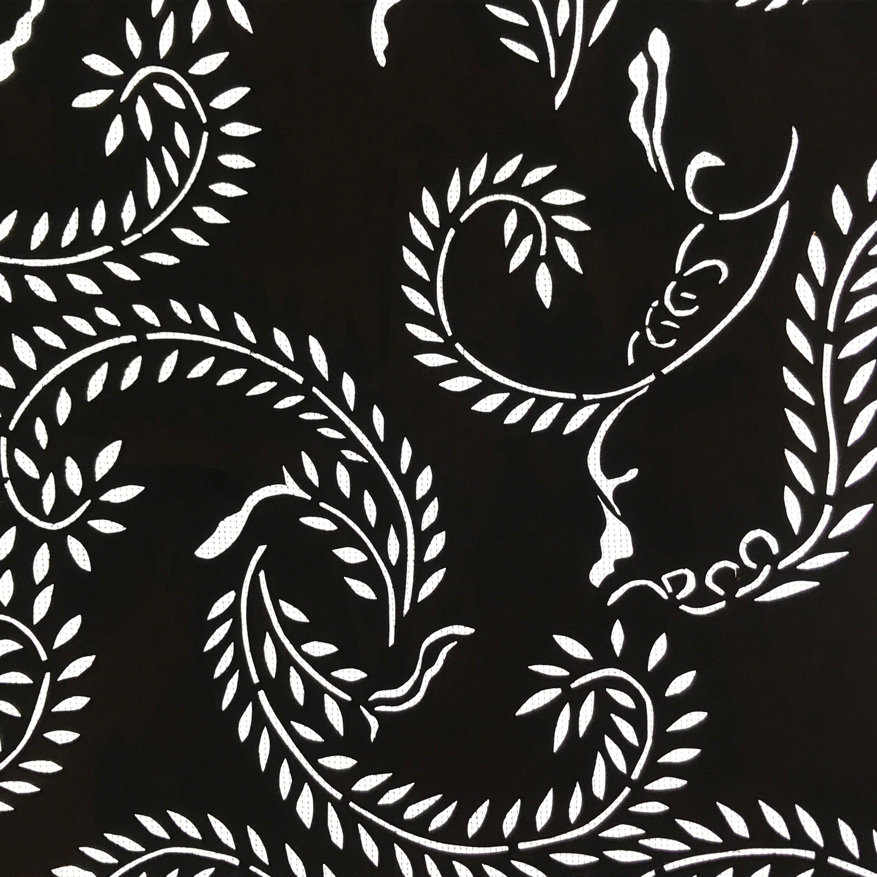 Antique Japanese Katagami Kimono Paper Stencil Katazome Winding Vines 4Y584