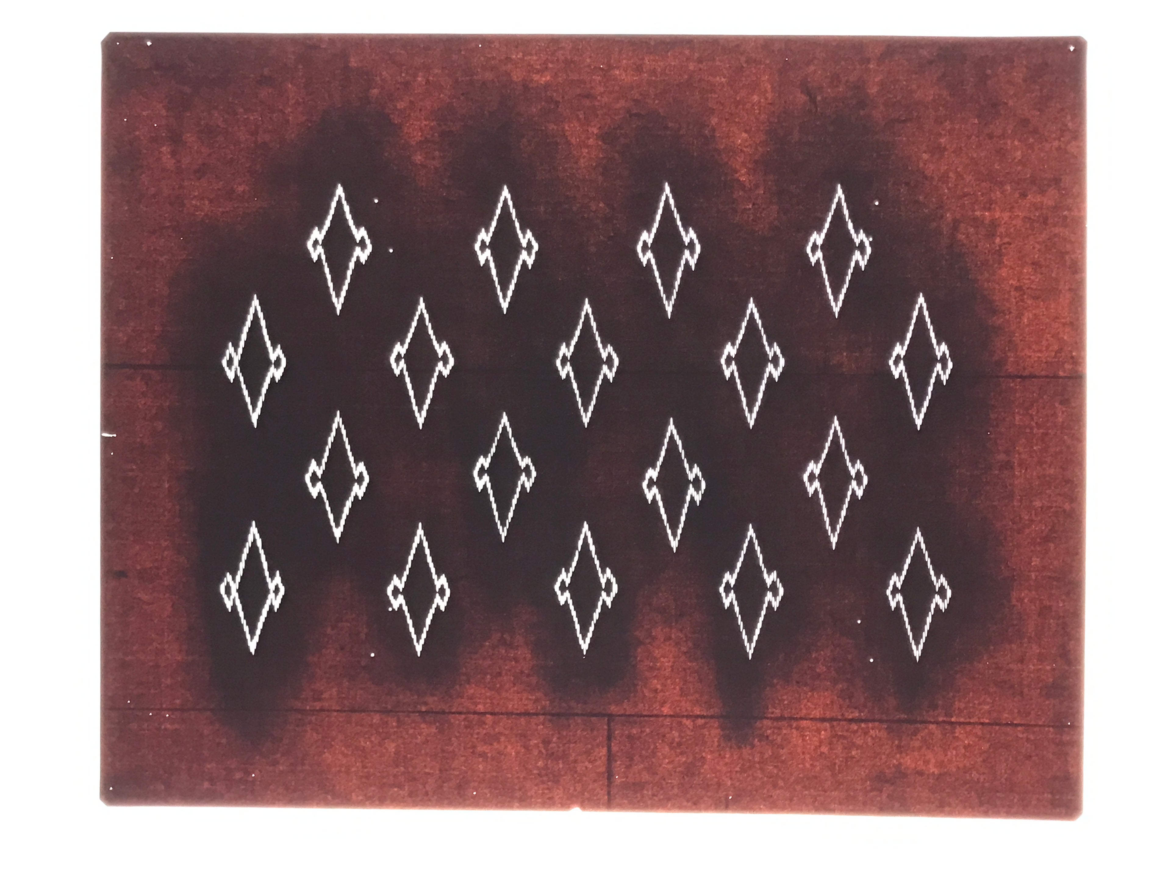 Antique Japanese Katagami Kimono Paper Stencil Matsukawabishi Pine Bark 4Y664