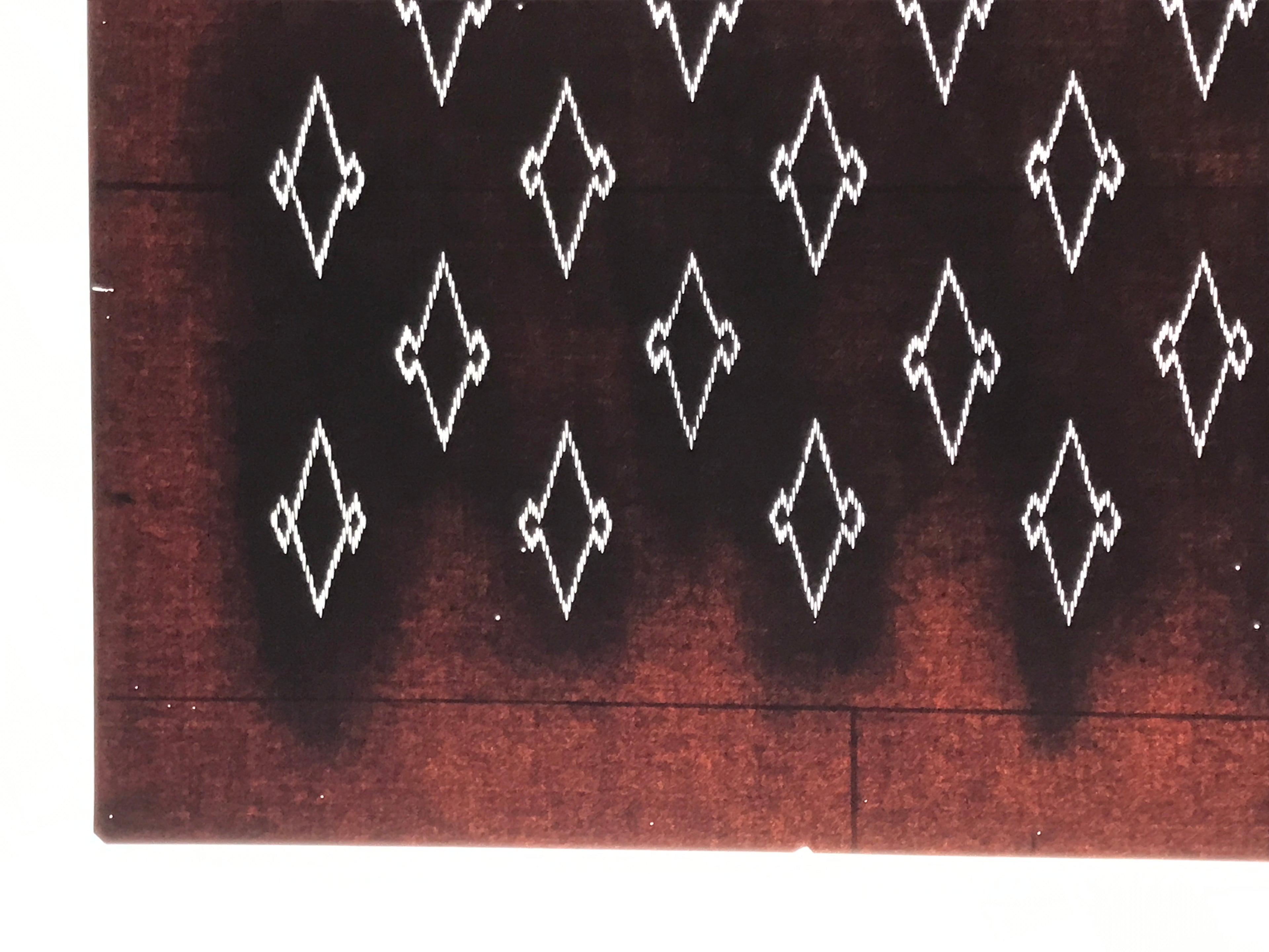 Antique Japanese Katagami Kimono Paper Stencil Matsukawabishi Pine Bark 4Y664