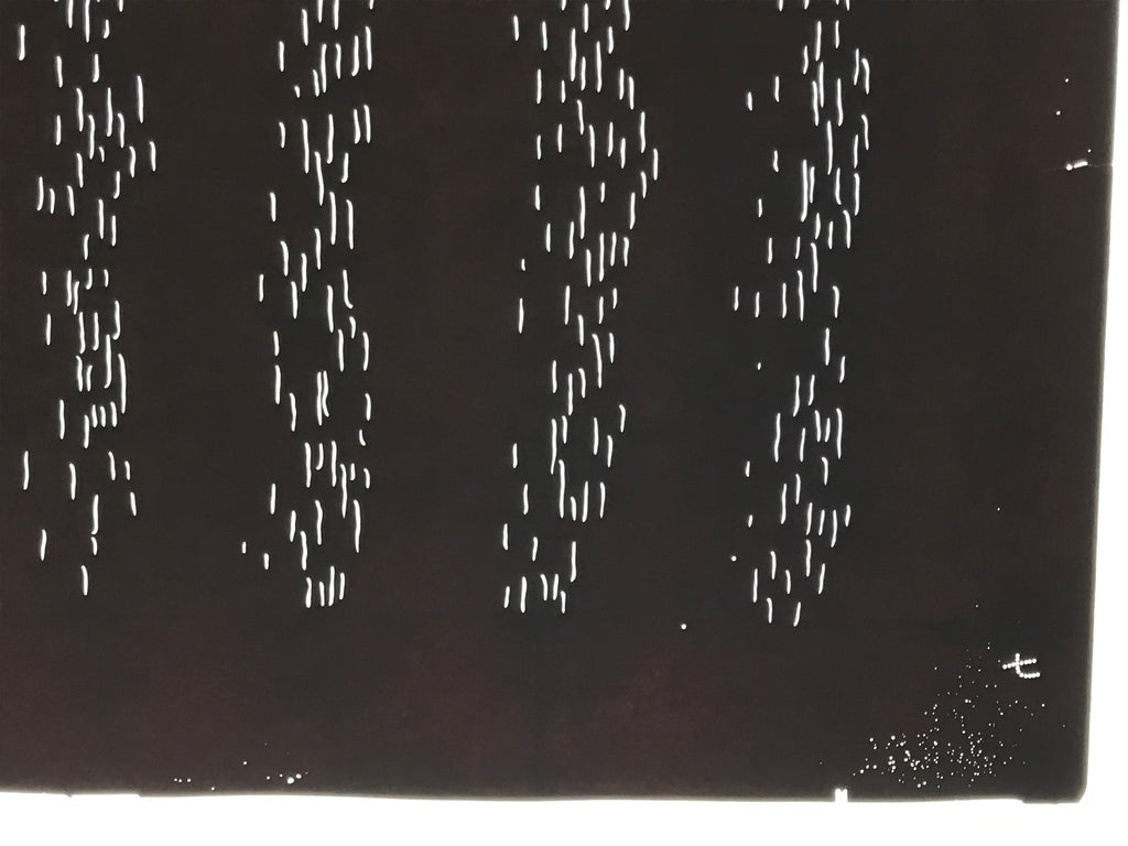 Antique Japanese Katagami Kimono Paper Stencil Small Vertical Lines Design 4Y679