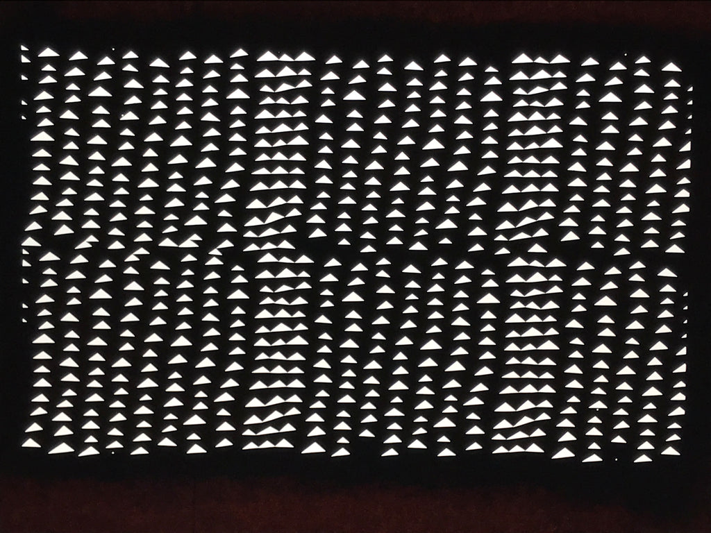 Antique Japanese Katagami Kimono Paper Stencil Uroko Triangle Snake Scales 4Y655