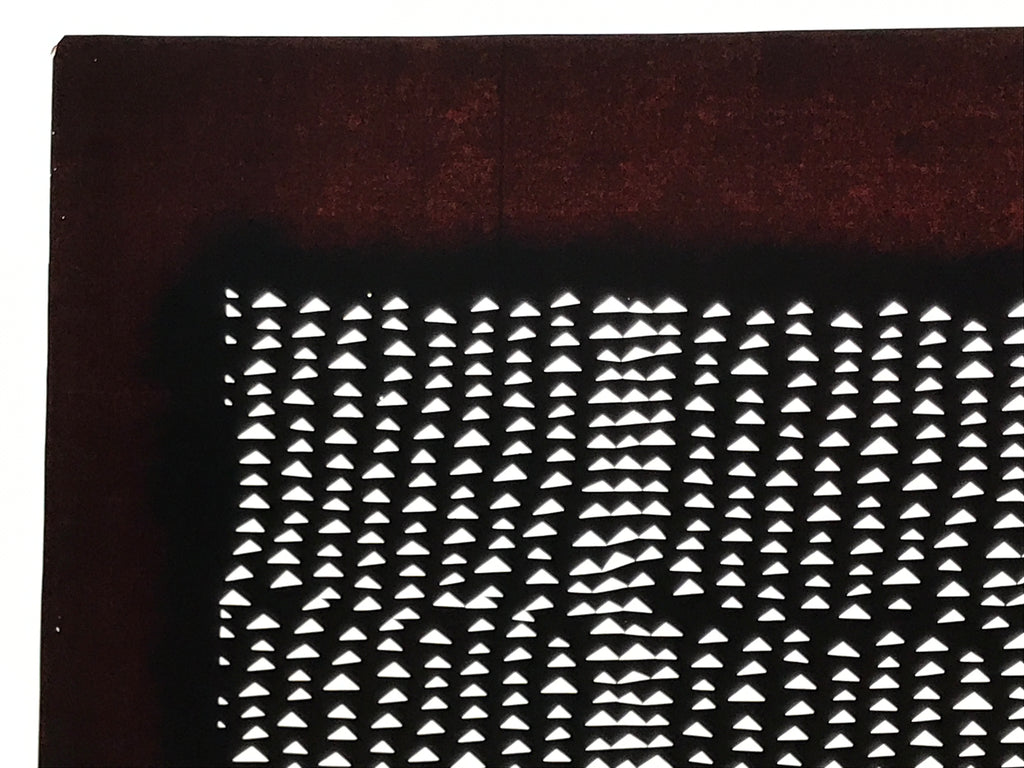 Antique Japanese Katagami Kimono Paper Stencil Uroko Triangle Snake Scales 4Y655