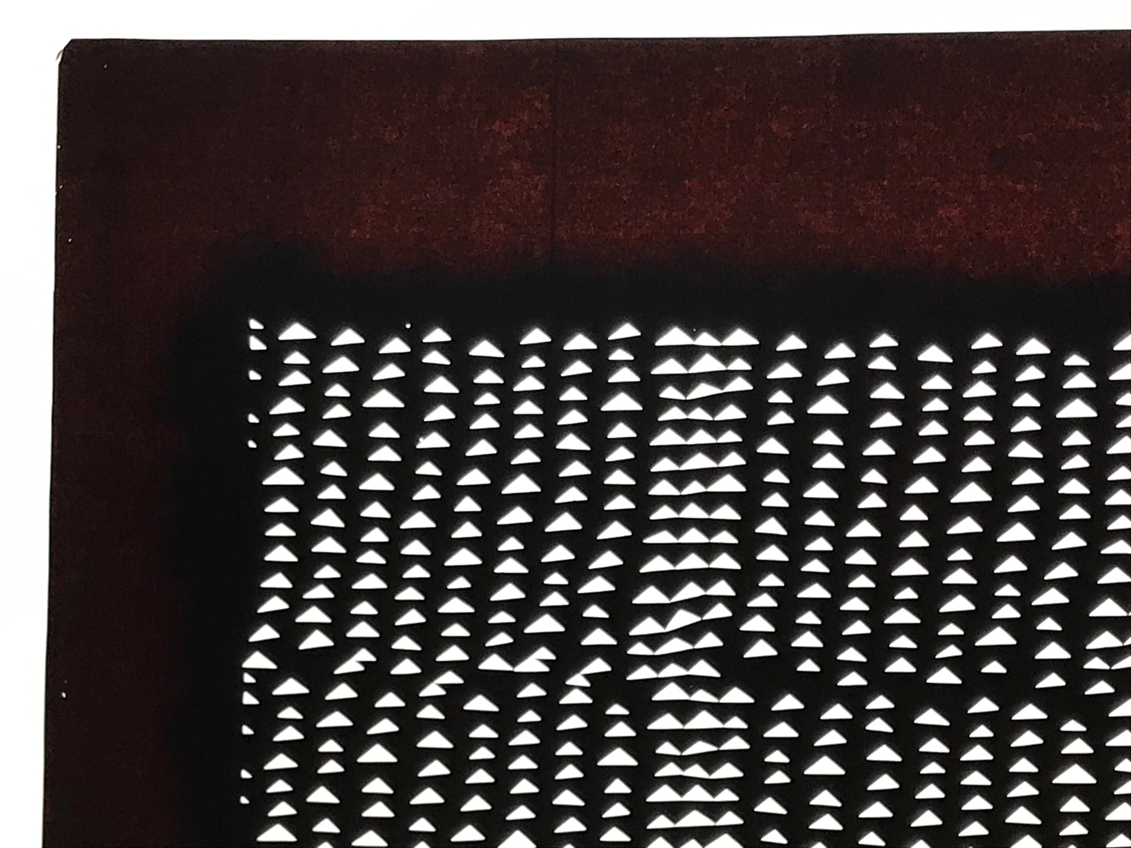 Antique Japanese Katagami Kimono Paper Stencil Uroko Triangle Snake Scales 4Y655