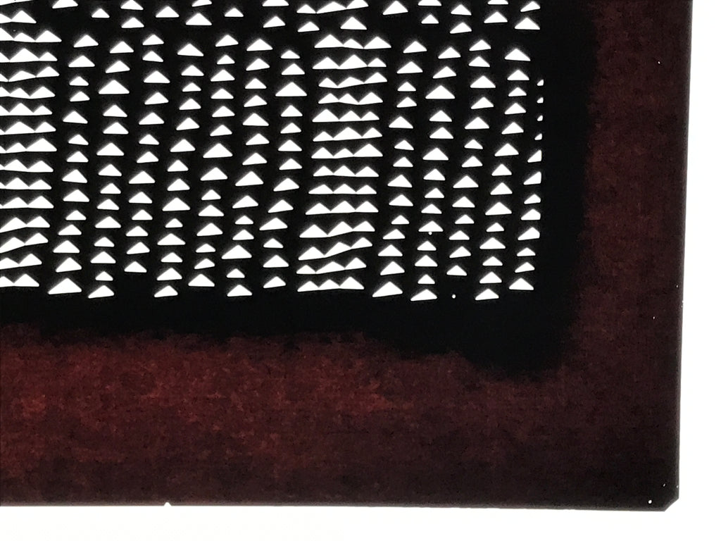 Antique Japanese Katagami Kimono Paper Stencil Uroko Triangle Snake Scales 4Y655