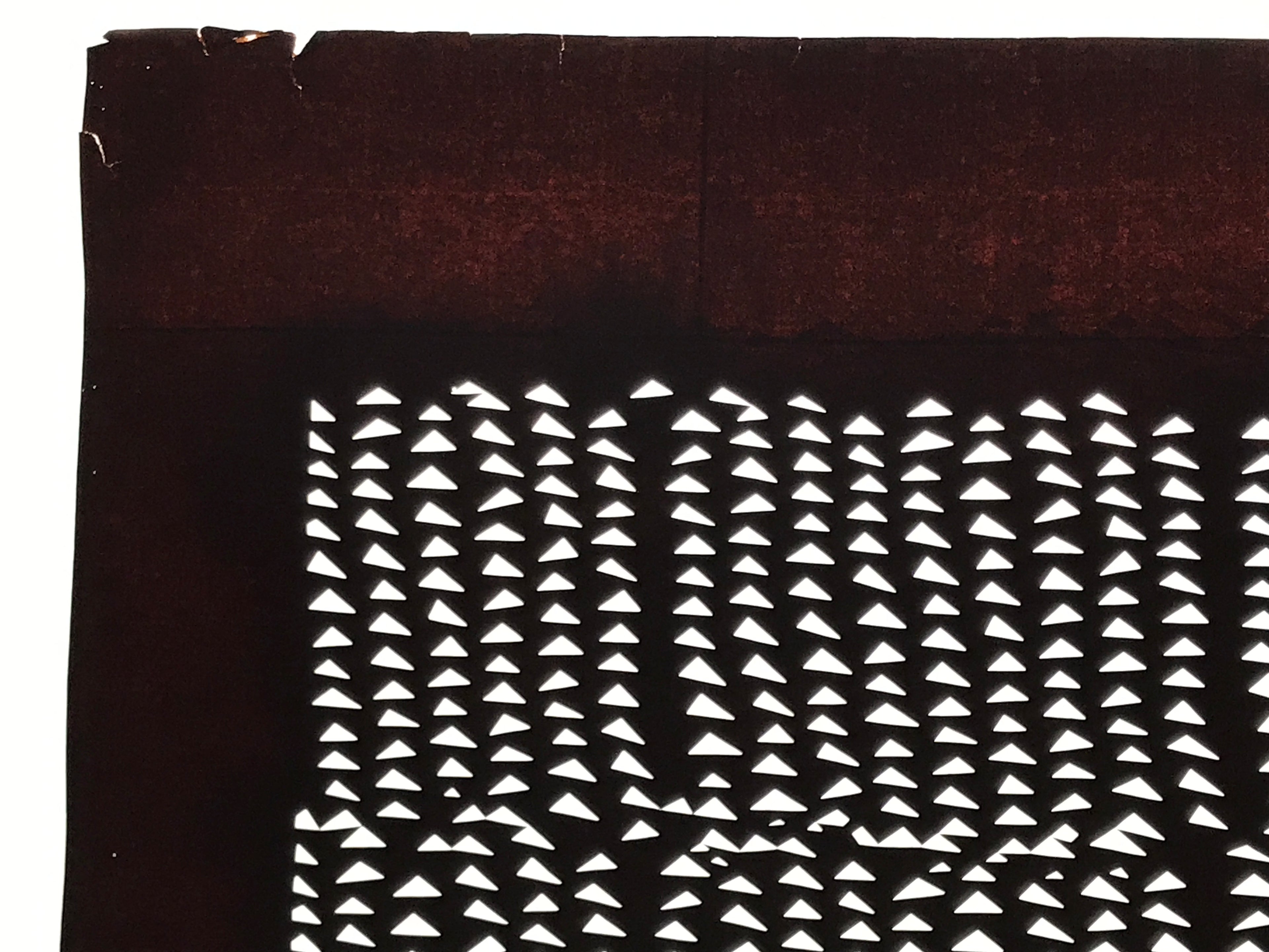 Antique Japanese Katagami Kimono Paper Stencil Uroko Triangle Snake Scales 4Y659