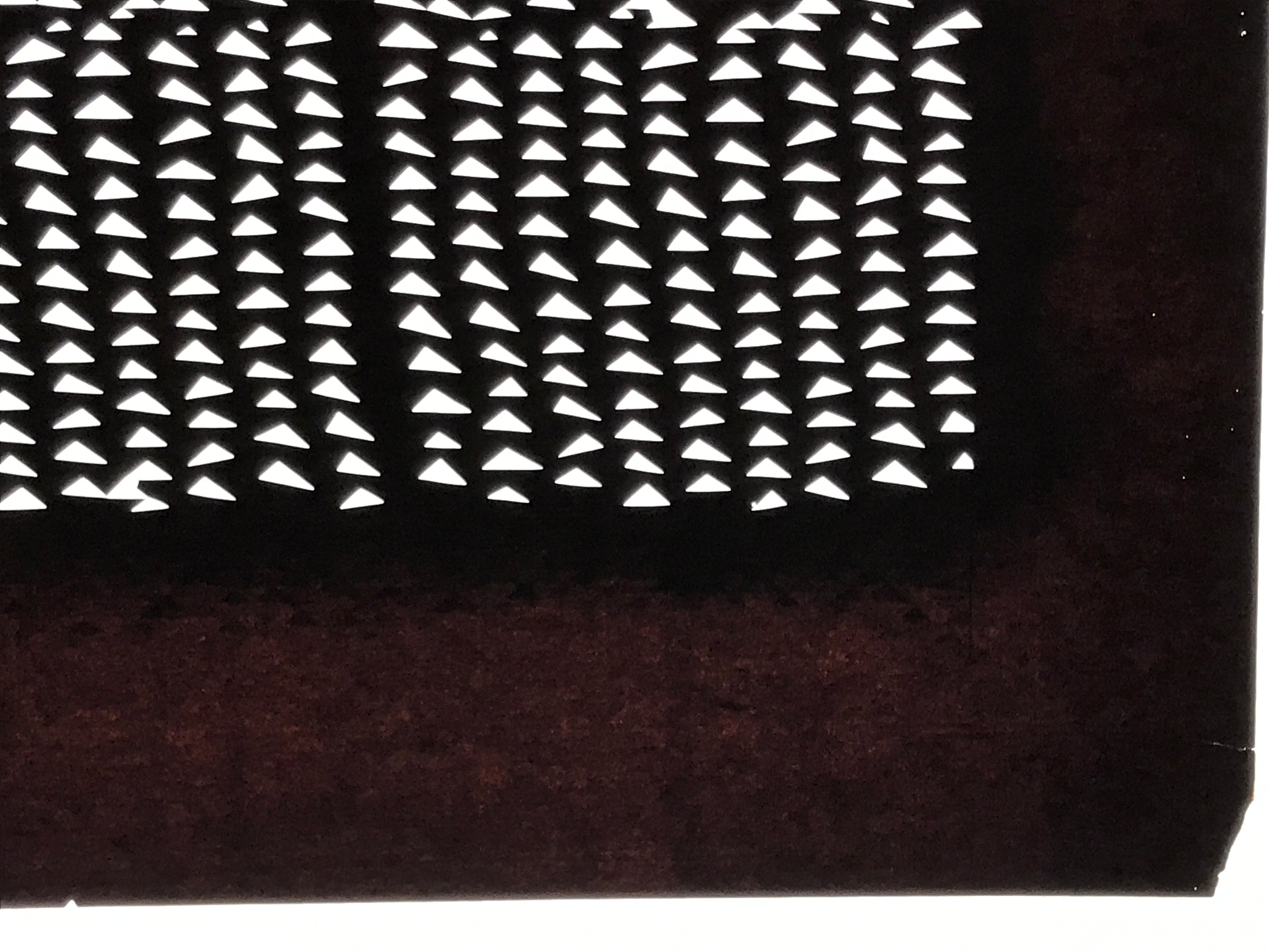 Antique Japanese Katagami Kimono Paper Stencil Uroko Triangle Snake Scales 4Y659