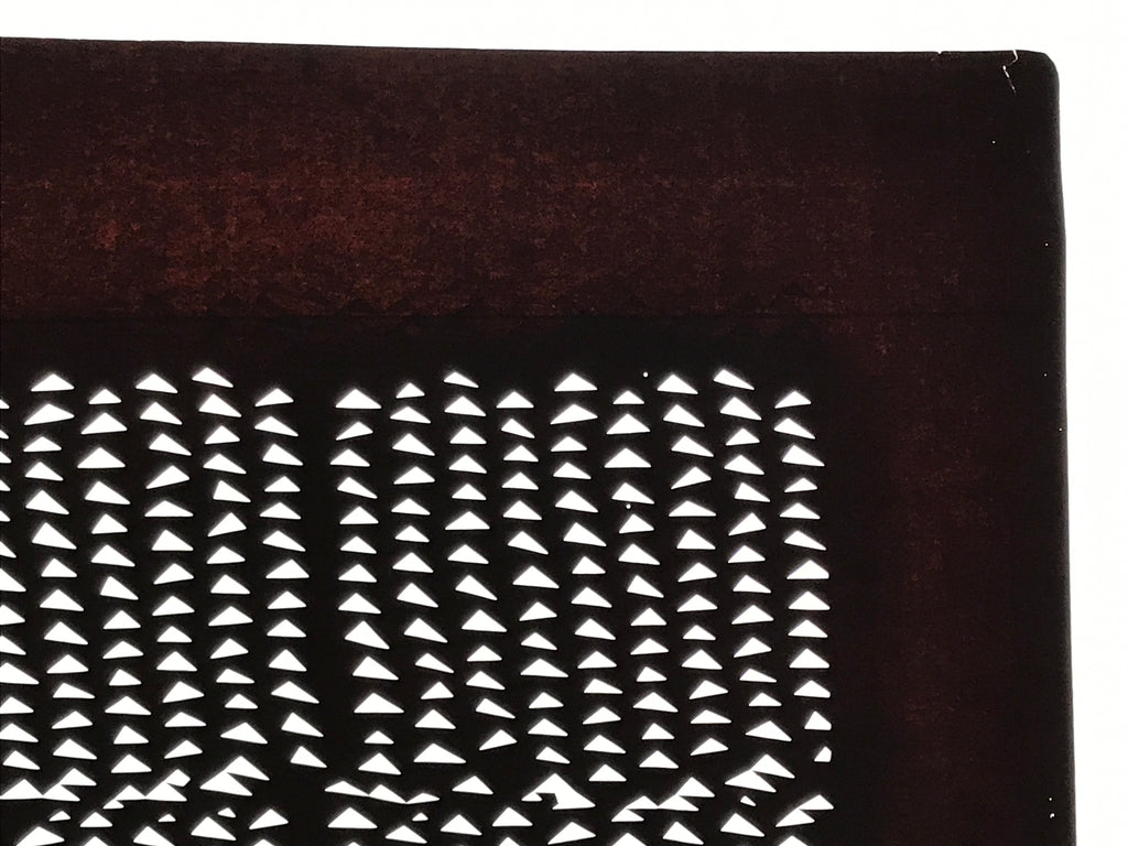 Antique Japanese Katagami Kimono Paper Stencil Uroko Triangle Snake Scales 4Y659
