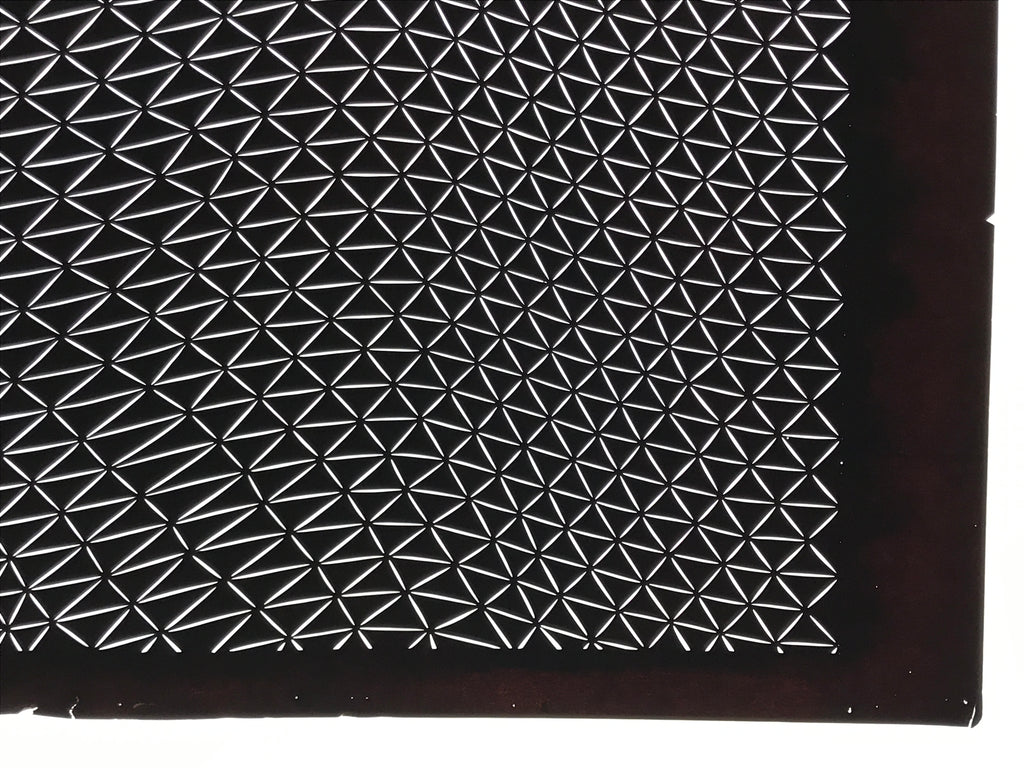 Antique Japanese Katagami Kimono Paper Stencil Uroko Triangle Snake Scales 4Y668