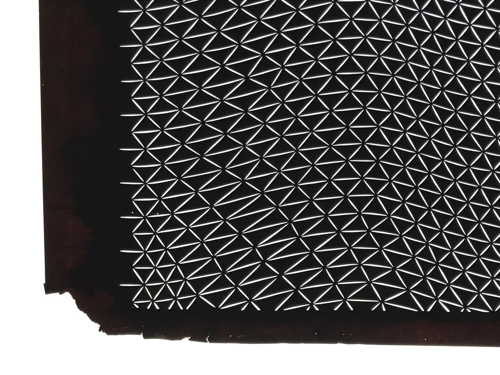 Antique Japanese Katagami Kimono Paper Stencil Uroko Triangle Snake Scales 4Y668