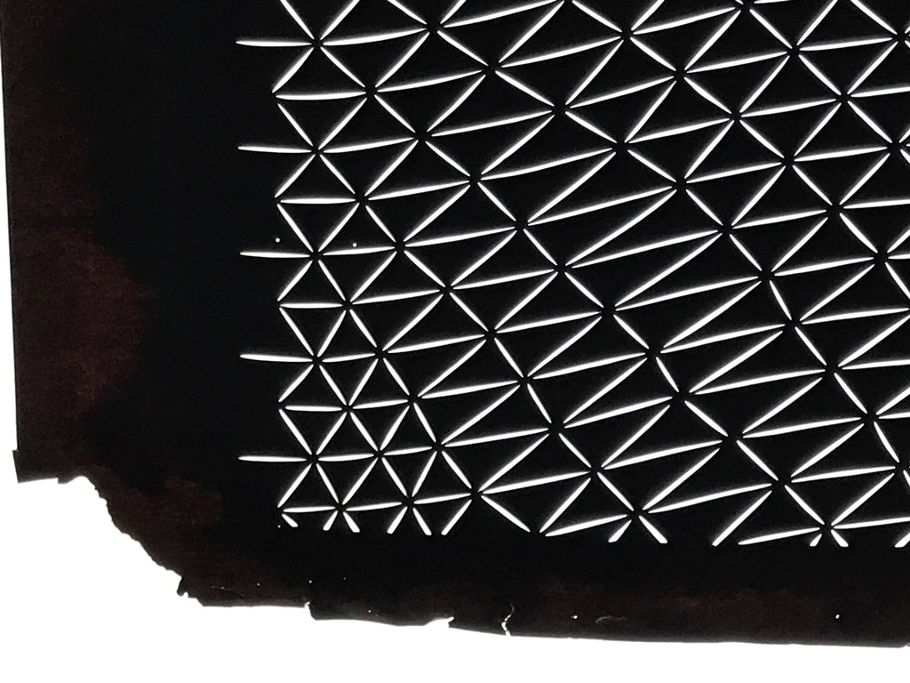 Antique Japanese Katagami Kimono Paper Stencil Uroko Triangle Snake Scales 4Y668