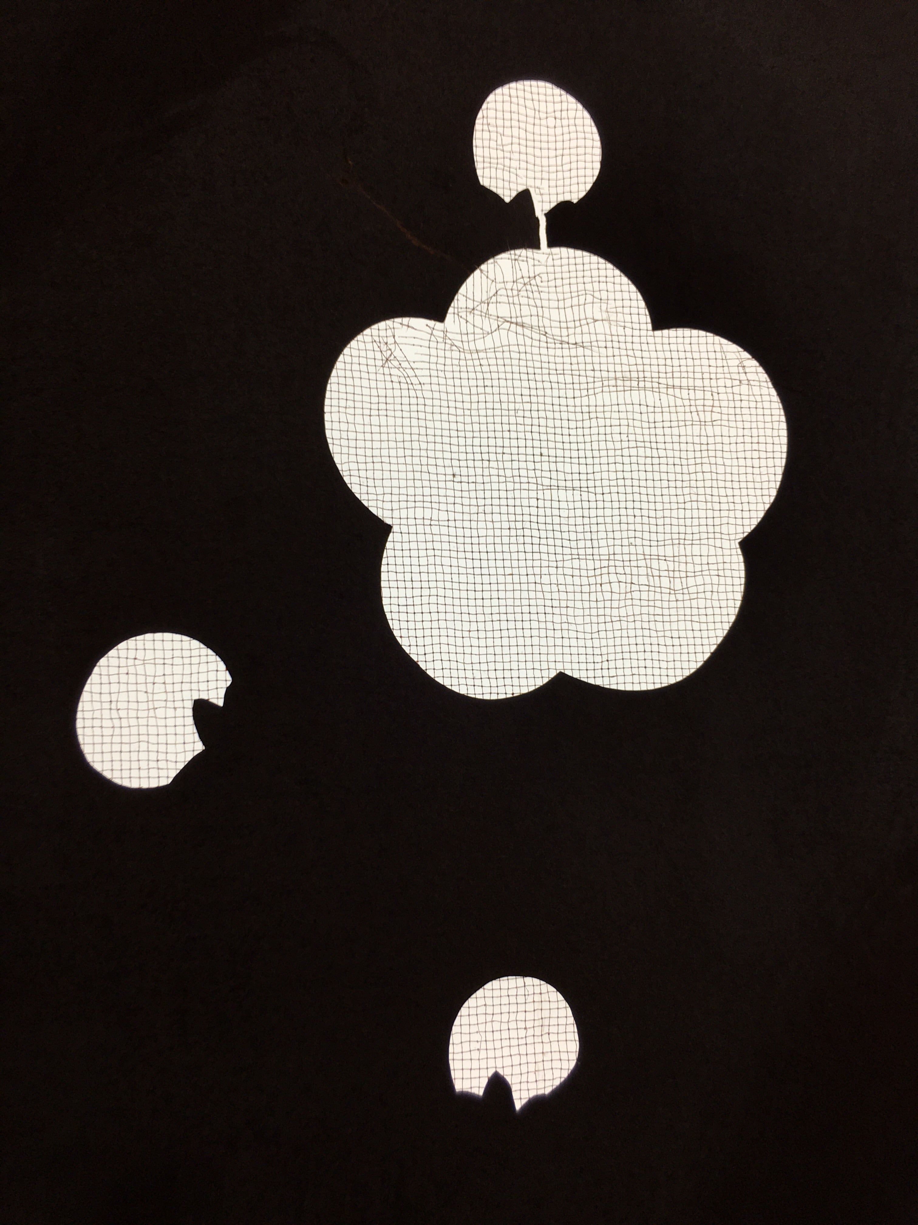 Antique Japanese Katagami Kimono Stencil Katazome Meiji Ume Plum Blossom 4Y402
