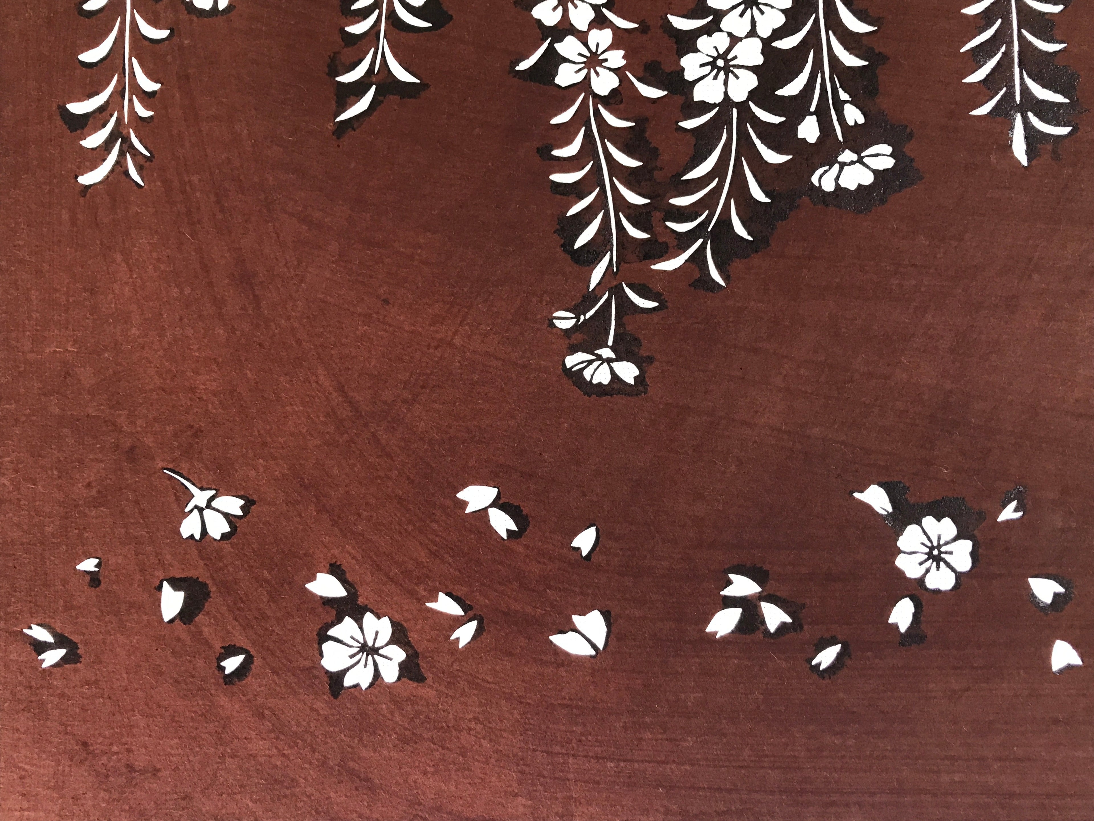 Antique Japanese Katagami Kimono Stencil Katazome Primrose Shibazakura 4Y515