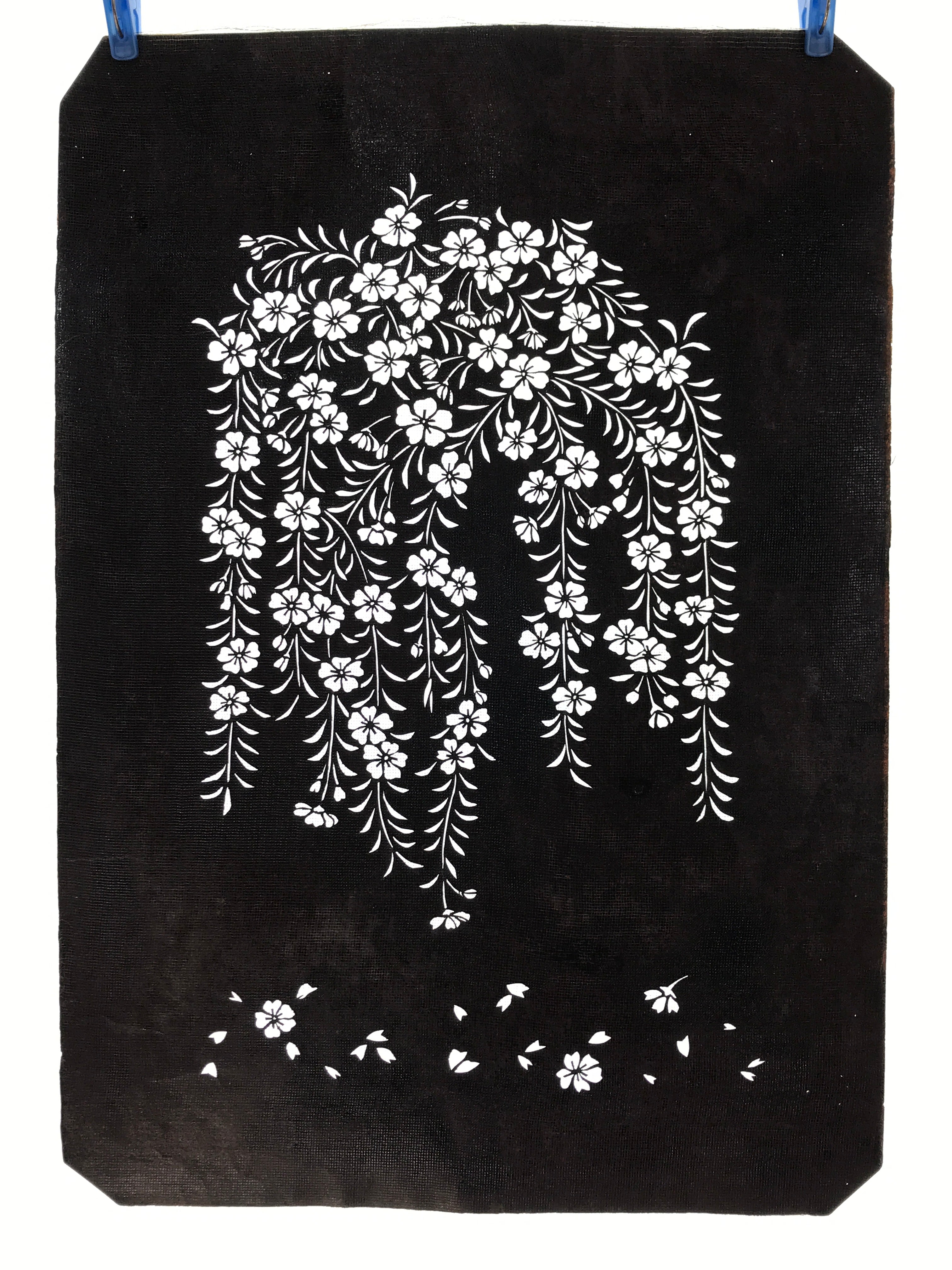 Antique Japanese Katagami Kimono Stencil Katazome Primrose Shibazakura 4Y515