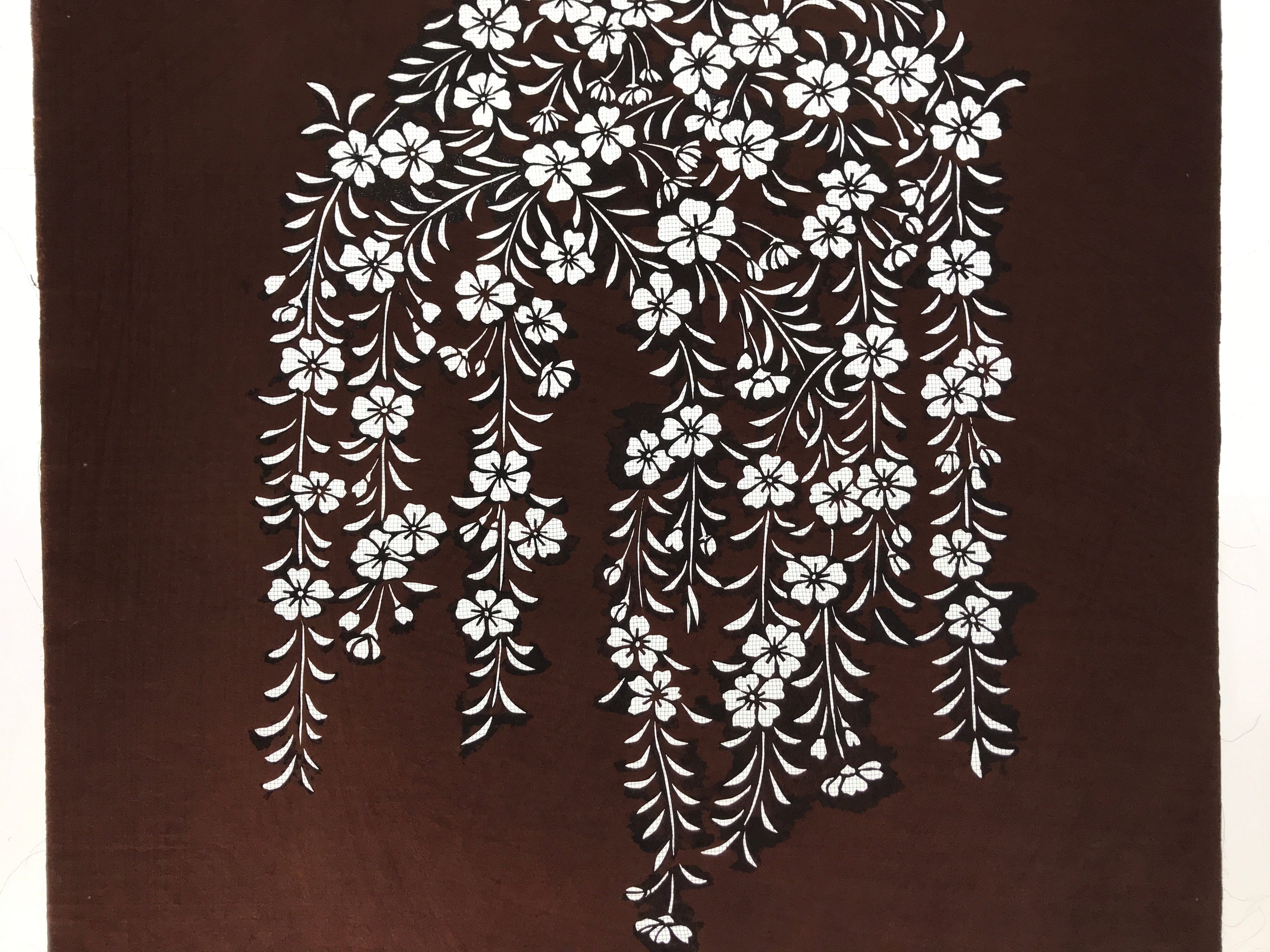 Antique Japanese Katagami Kimono Stencil Katazome Primrose Shibazakura 4Y515