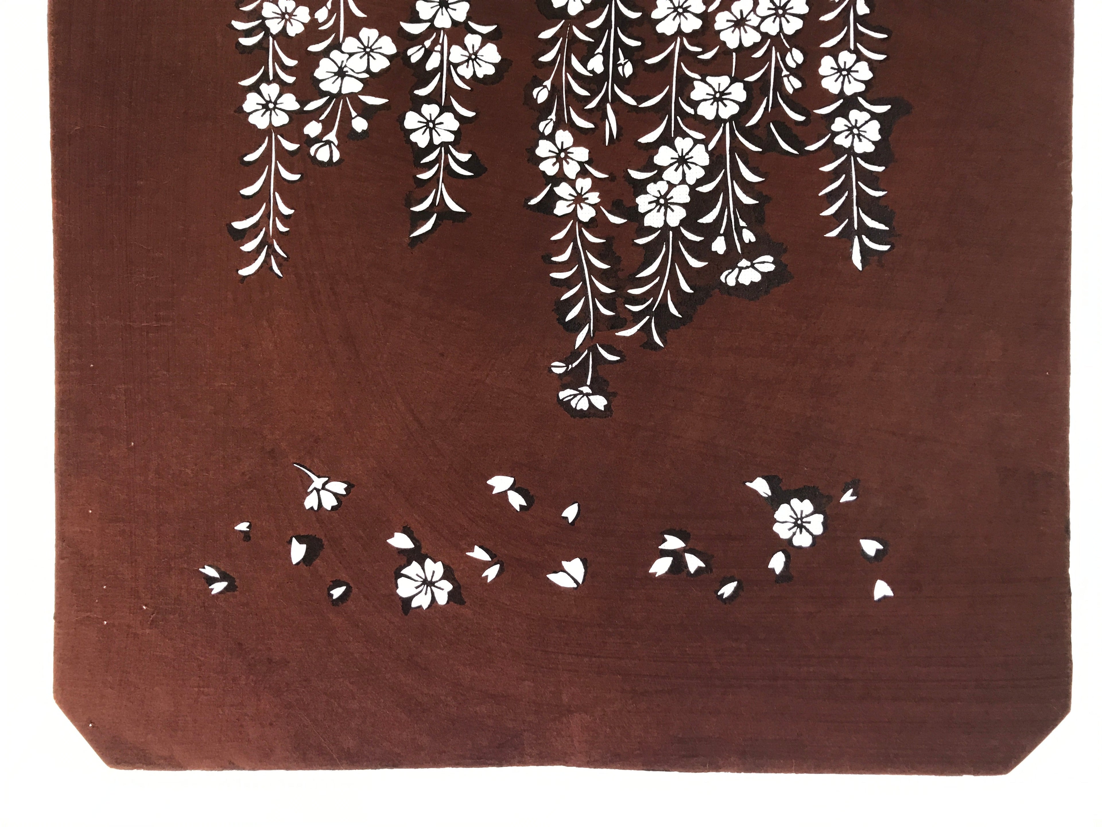 Antique Japanese Katagami Kimono Stencil Katazome Primrose Shibazakura 4Y515