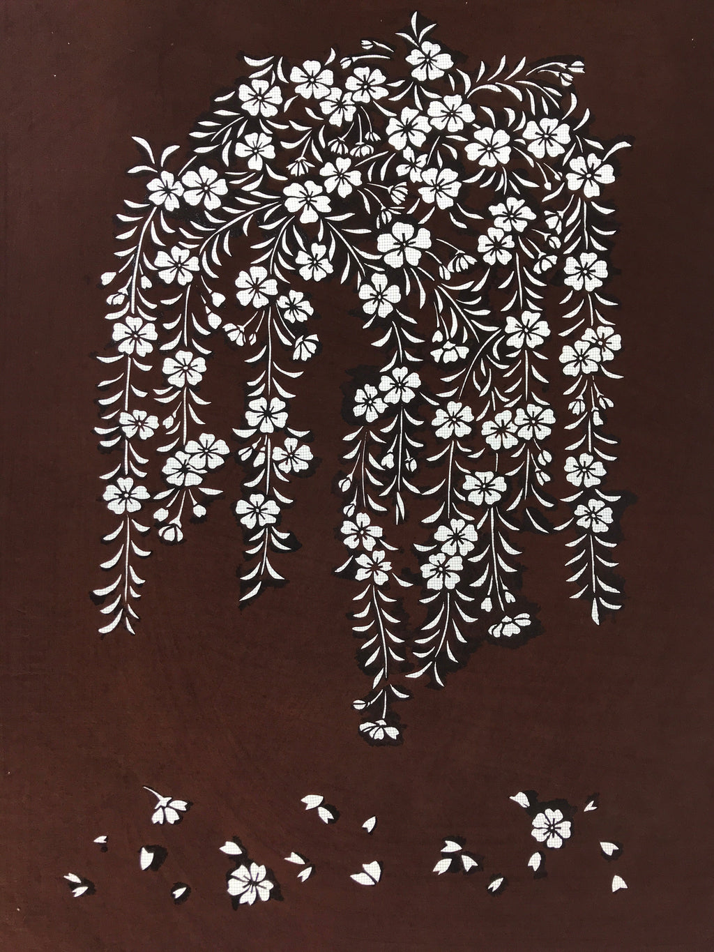 Antique Japanese Katagami Kimono Stencil Katazome Primrose Shibazakura 4Y515