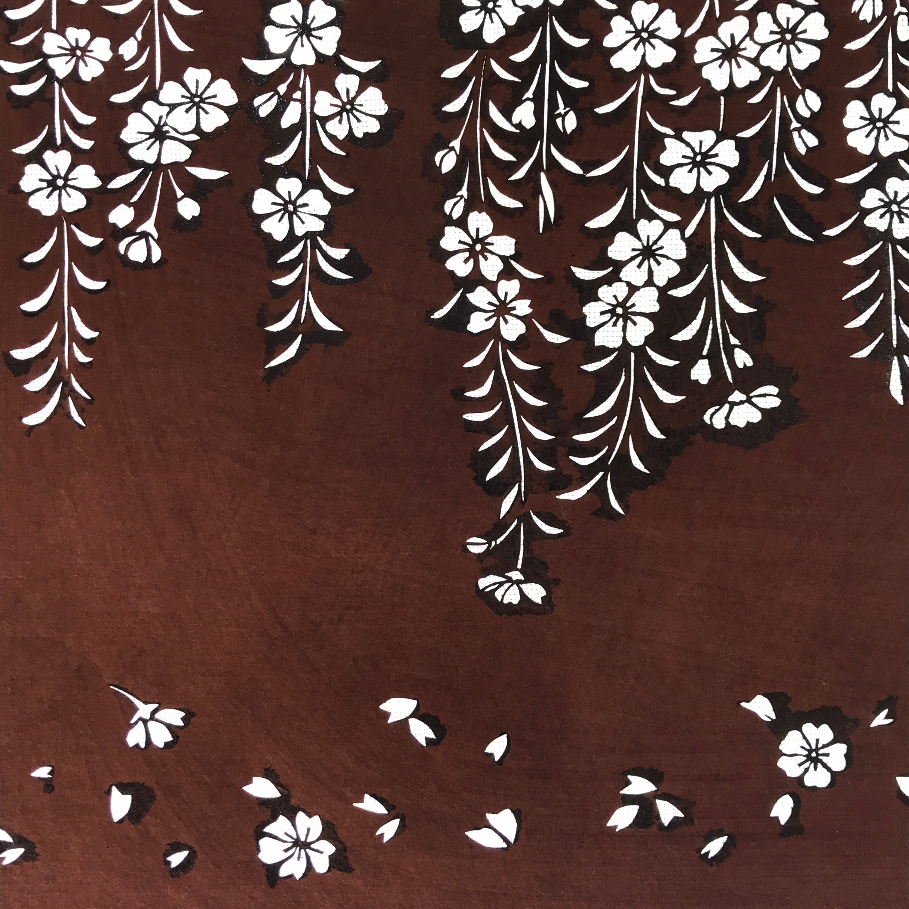 Antique Japanese Katagami Kimono Stencil Katazome Primrose Shibazakura 4Y515
