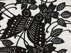 Antique Japanese Katagami Paper Kimono Stencil Butterfly Cherry Blossom A656